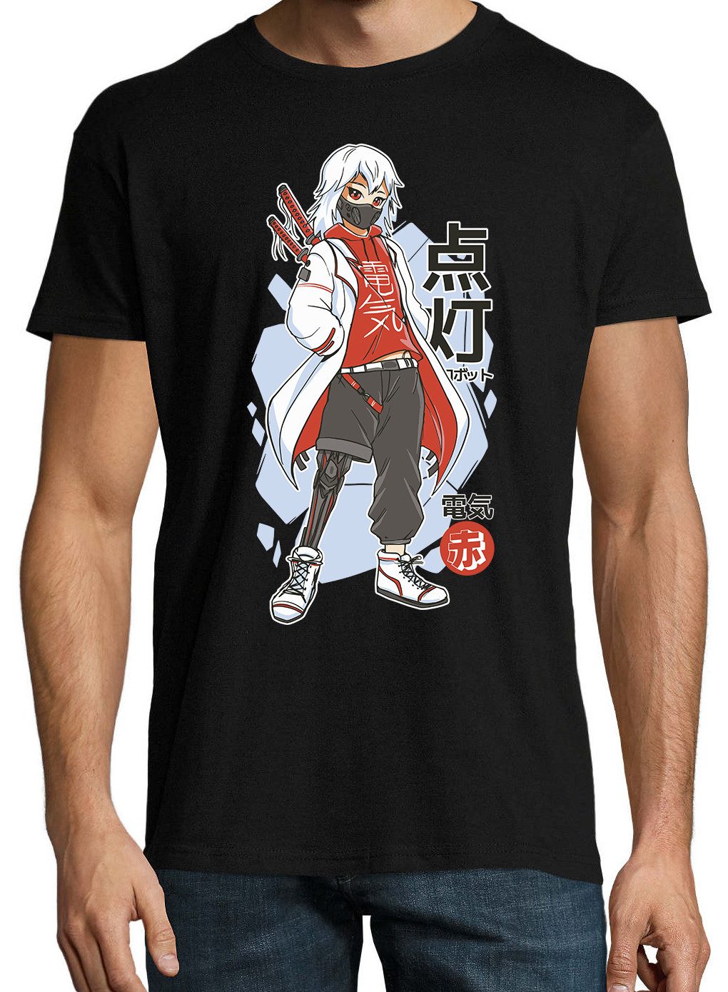 Print-Shirt Techwear Anime Herren T-Shirt
