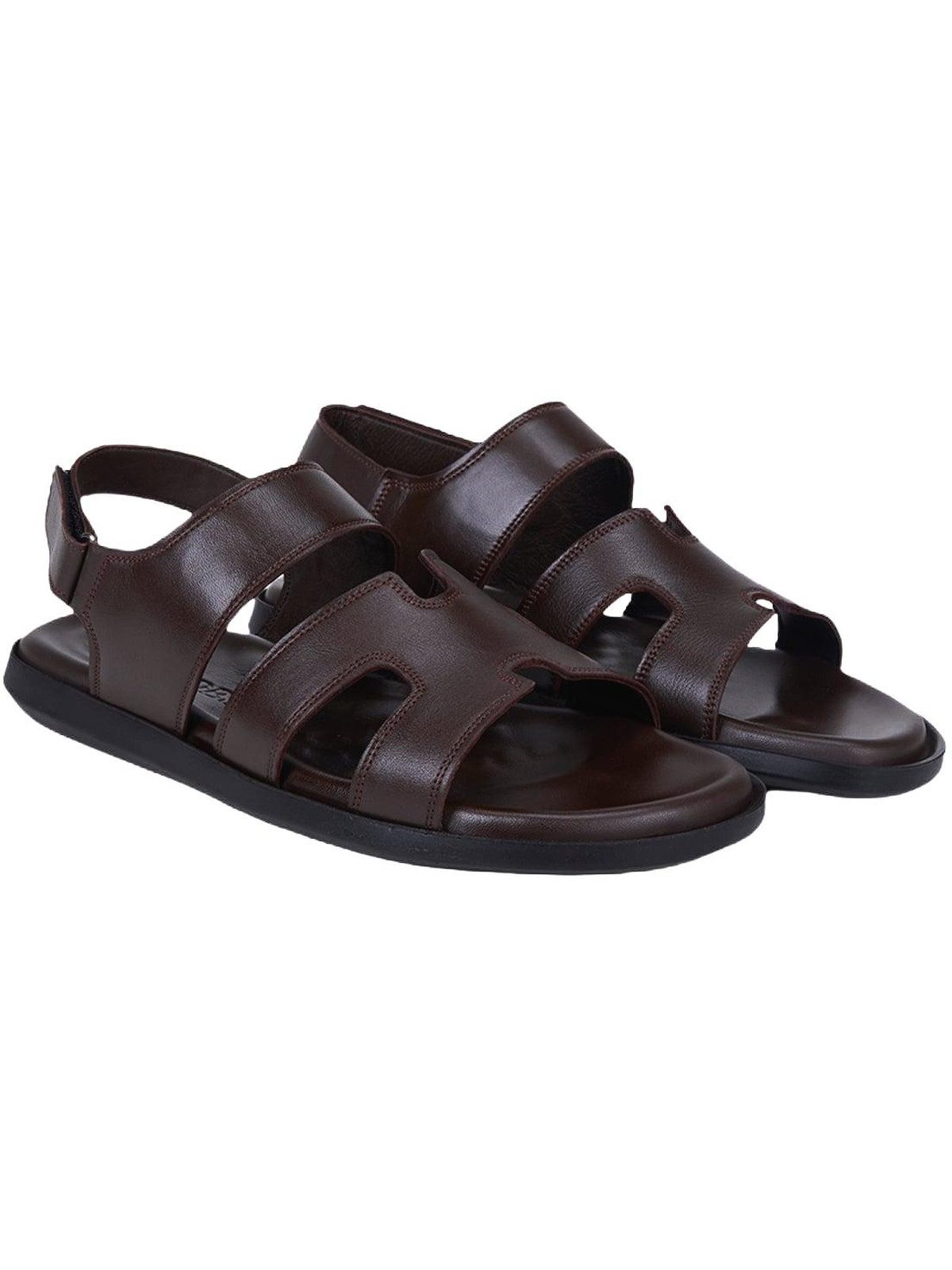Desa DESA Herren-Ledersandalen mit Klettverschluss Badezehentrenner