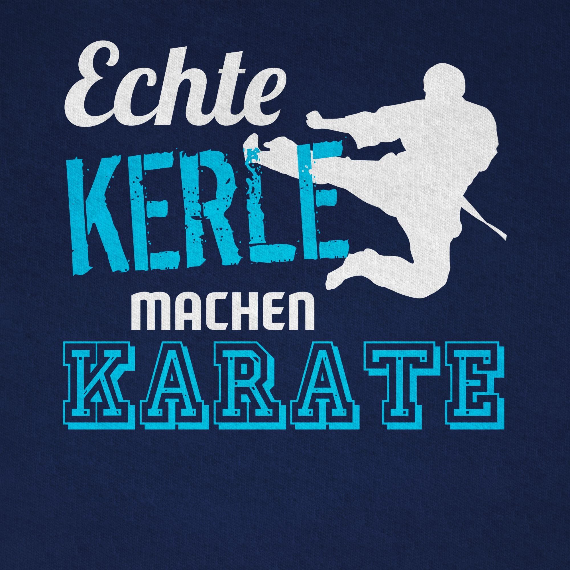 Kinder Shirtracer Dunkelblau Kerle machen Sport Kleidung 1 Echte T-Shirt Karate