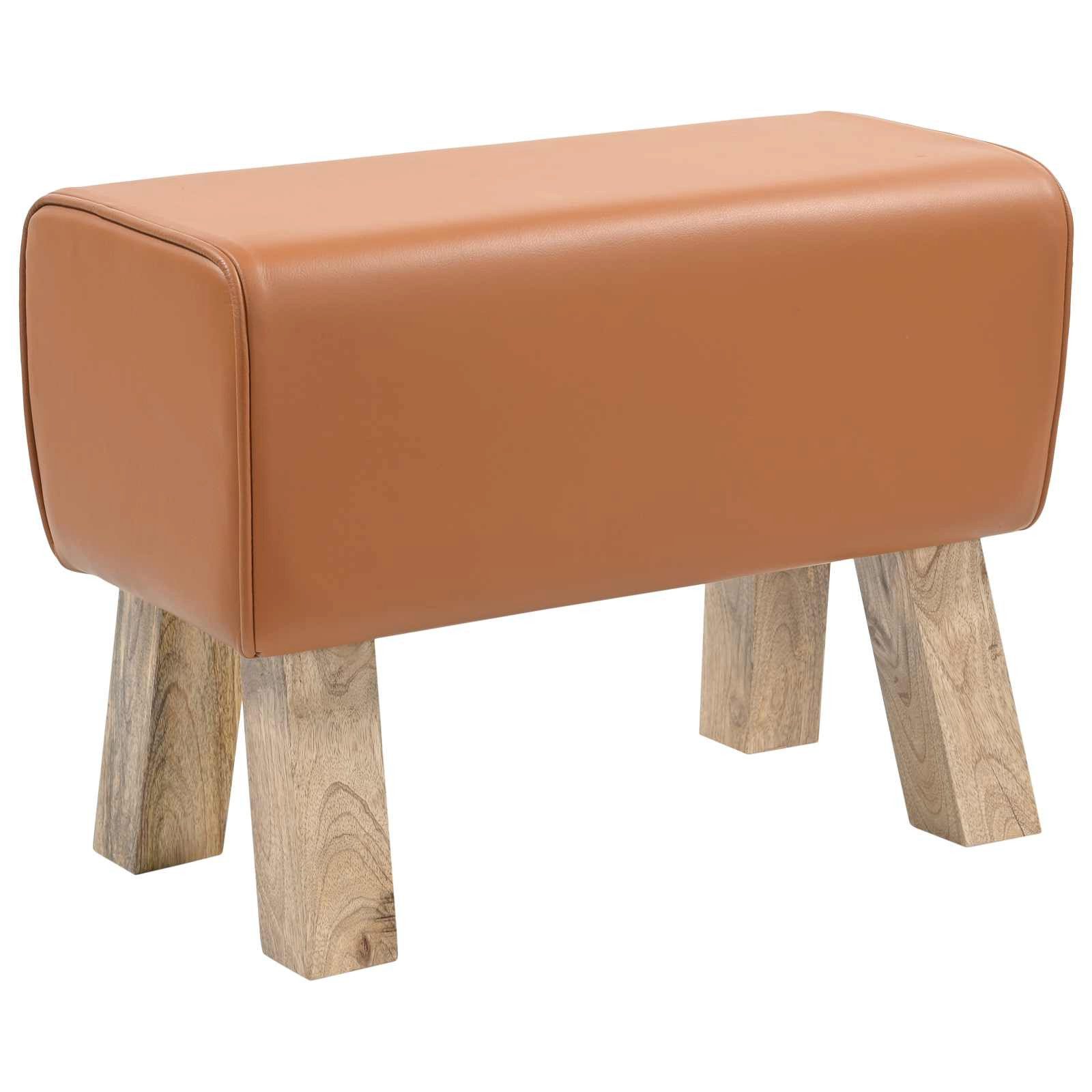 vidaXL Essbank Bank 60 x 30 x 45 cm Echtes Leder Braun (1-St)