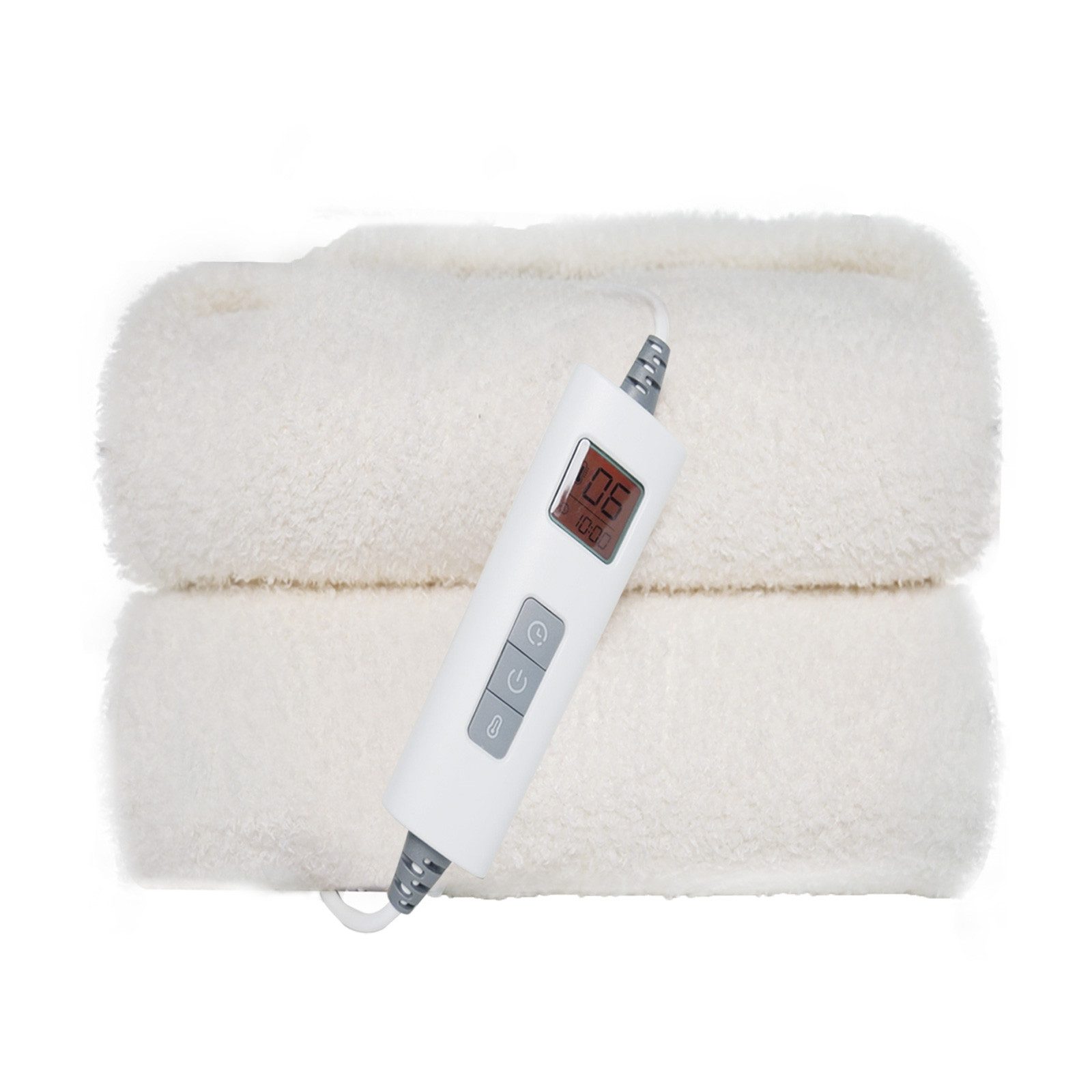 Vivitar Heizdecke wärmende Gewichtsdecke Plüsch 180x130 cm, Abschaltautomatik, für warme Winterabende, LEICHT ZU REINIGEN, warm und kuschelig, waschbar bis 30°C, digitale Anzeige, energiesparende Heizdecke, MULTI-FUNKTIONELL, 6 Temperaturstufen, Timerfunktion, Kuscheldecke