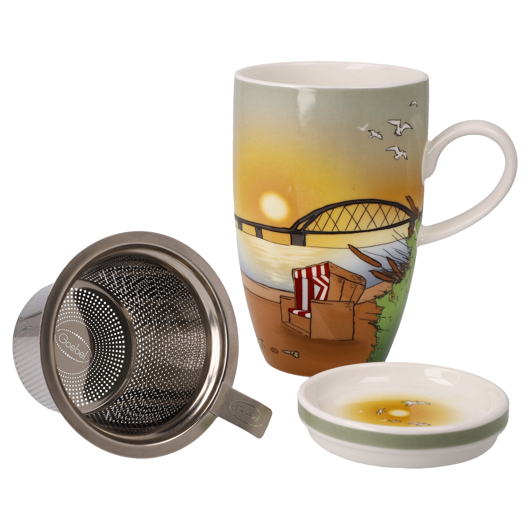 Goebel Tasse Scandic Home, Porzellan, Spülmaschinengeeignet, Mehrfarbig, Seaview, H: 14cm
