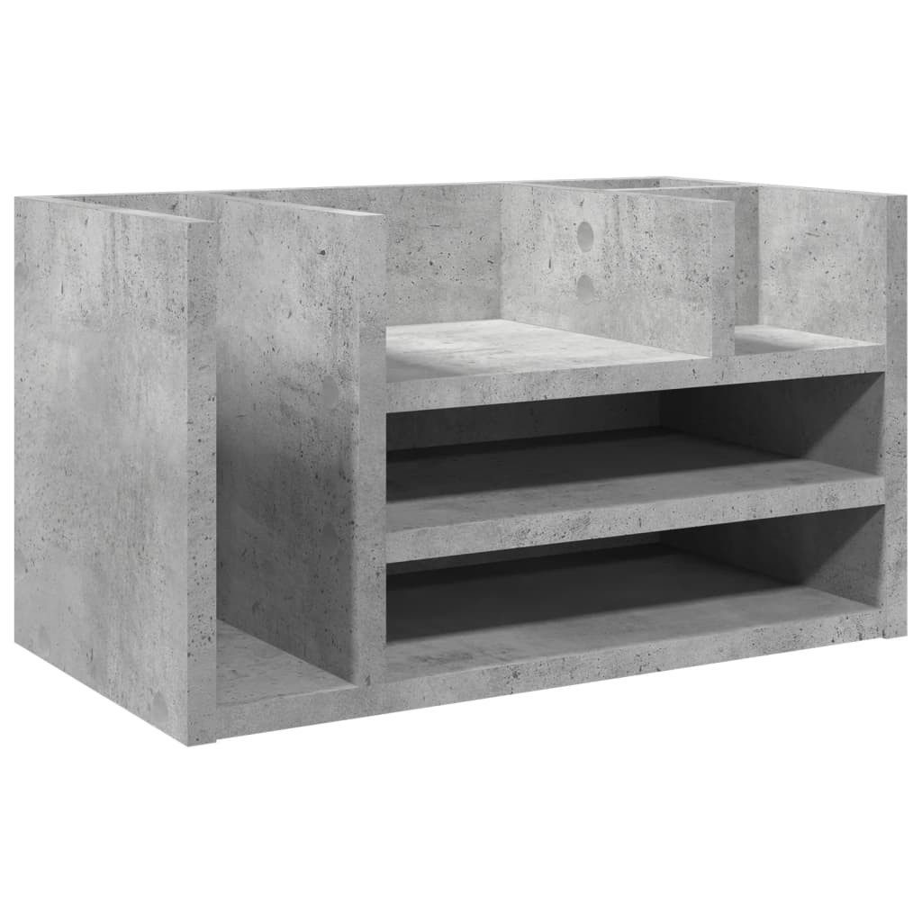 vidaXL Mehrzweckregal Ablage Regal Schreibtischregal Schreibtischorganizer Betongrau 44,5x24