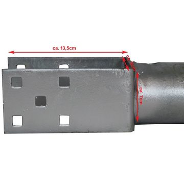 TRUTZHOLM Einschraub-Bodenhülse 2x U-Profil Einschraubhülse Bodenhülse feuerverzinkt L 685mm / 90mm, für Abmessungen Spitze bis Boden der Lasche (HxBxT): ca. 55x7x7cm - Abmessungen Lasche (LxBxH): ca. 7x9x13,5cm, zum Eindrehen, (2er Set, 2-St)