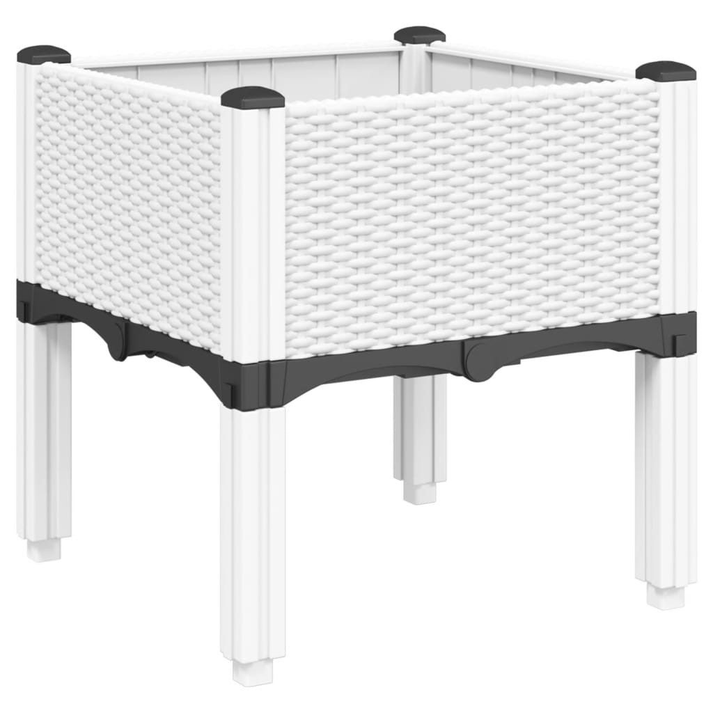 vidaXL Blumentopf Pflanzkasten mit Beinen Weiß günstig online kaufen