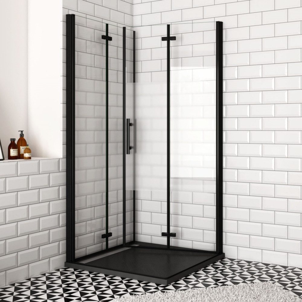 Duschparadies Eckdusche 195cm Falttür Scharniertür Duschabtrennung Duschkab günstig online kaufen