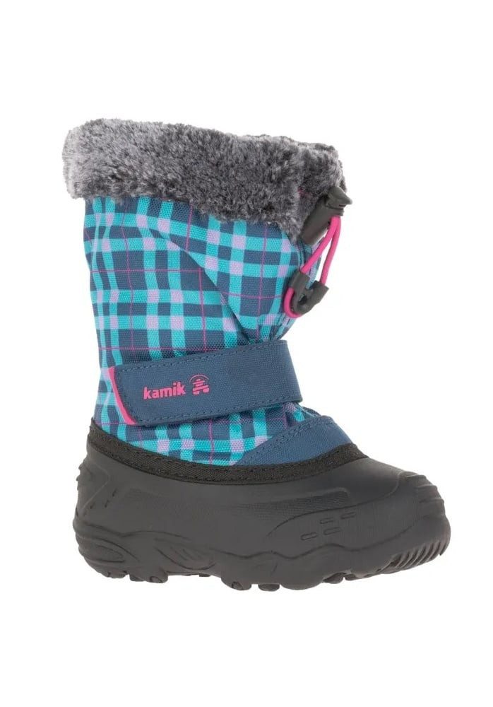 Kamik Winterschuhe Mini - nahtversiegeltes Nylon, Kunstfell-Schneekragen Winterstiefel