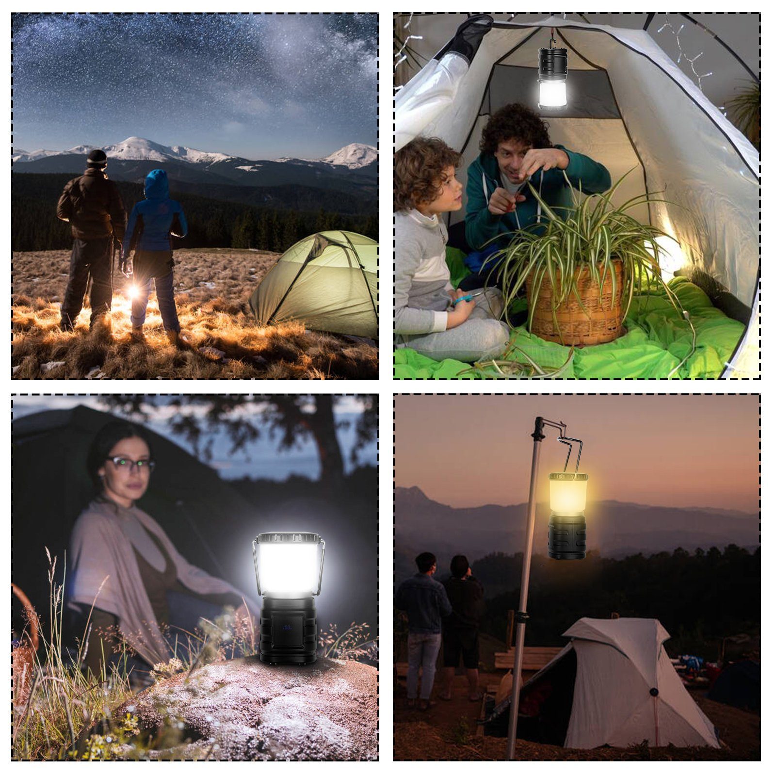 Lospitch LED LED Campingleuchte Outdoor Laterne Zeltlampe Camping IP65 lampe Akku Laterne