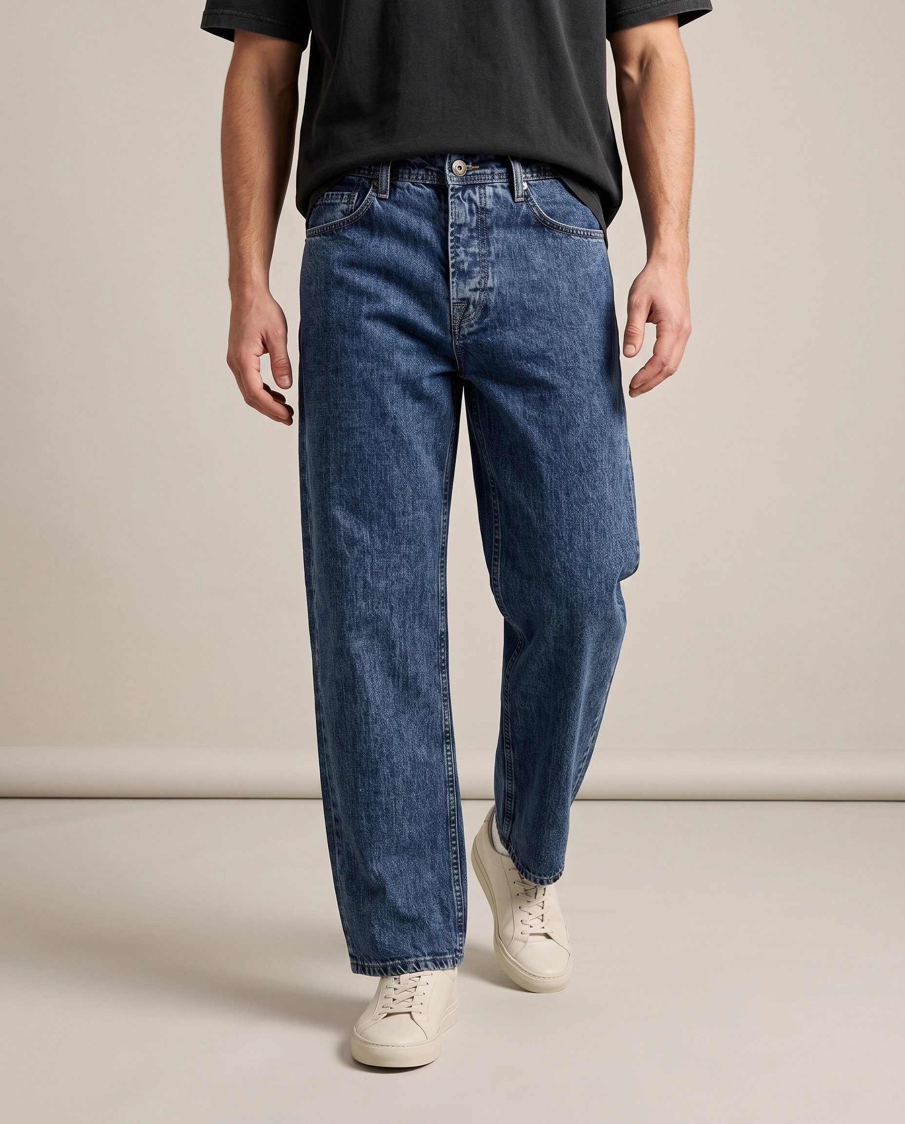 Rock Creek Relax-fit-Jeans Herren Baggy mit weitem Bein RC-2461 5-Pocket-Style