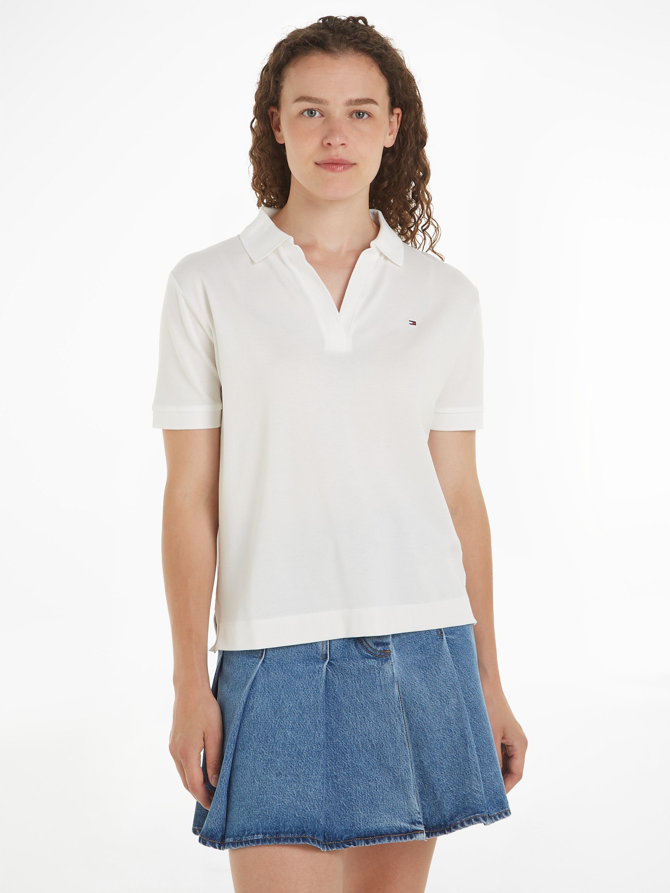 Tommy Hilfiger Poloshirt RLX OPEN PLACKET LYOCELL POLO SS mit Logostickerei