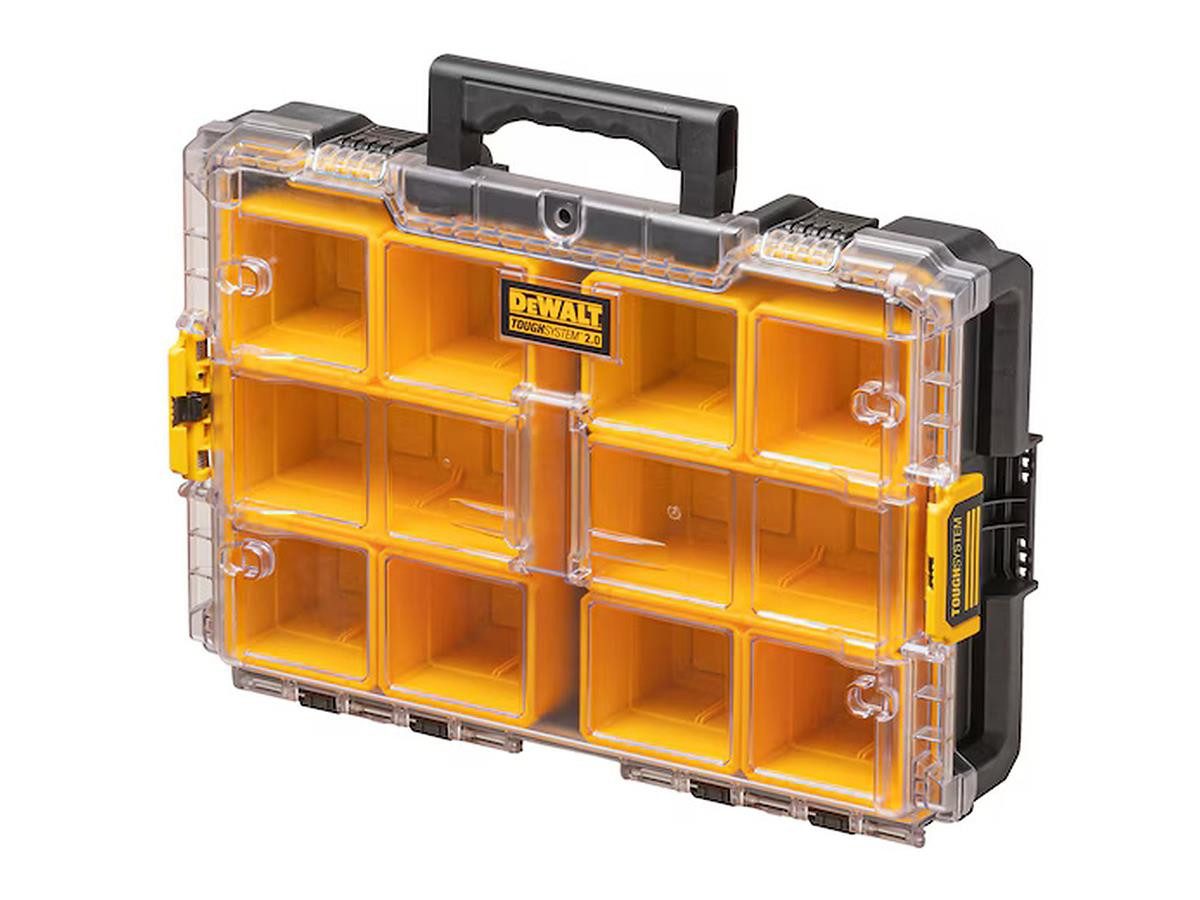 DeWalt Aufbewahrungsbox ToughSystem 1.0 DS100 (11 St), 10 Behälter, IP65, Metallscharniere