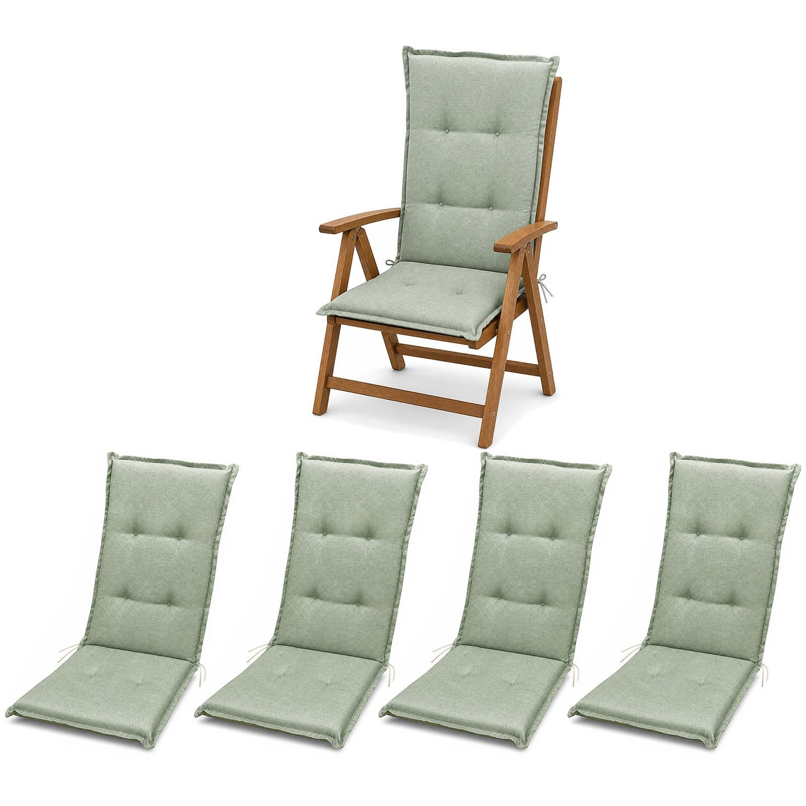 BURI Hochlehnerauflage Hochlehner Auflagen Sitzkissen Polster für Sessel Gartenstuhl Kissen, (2 St)