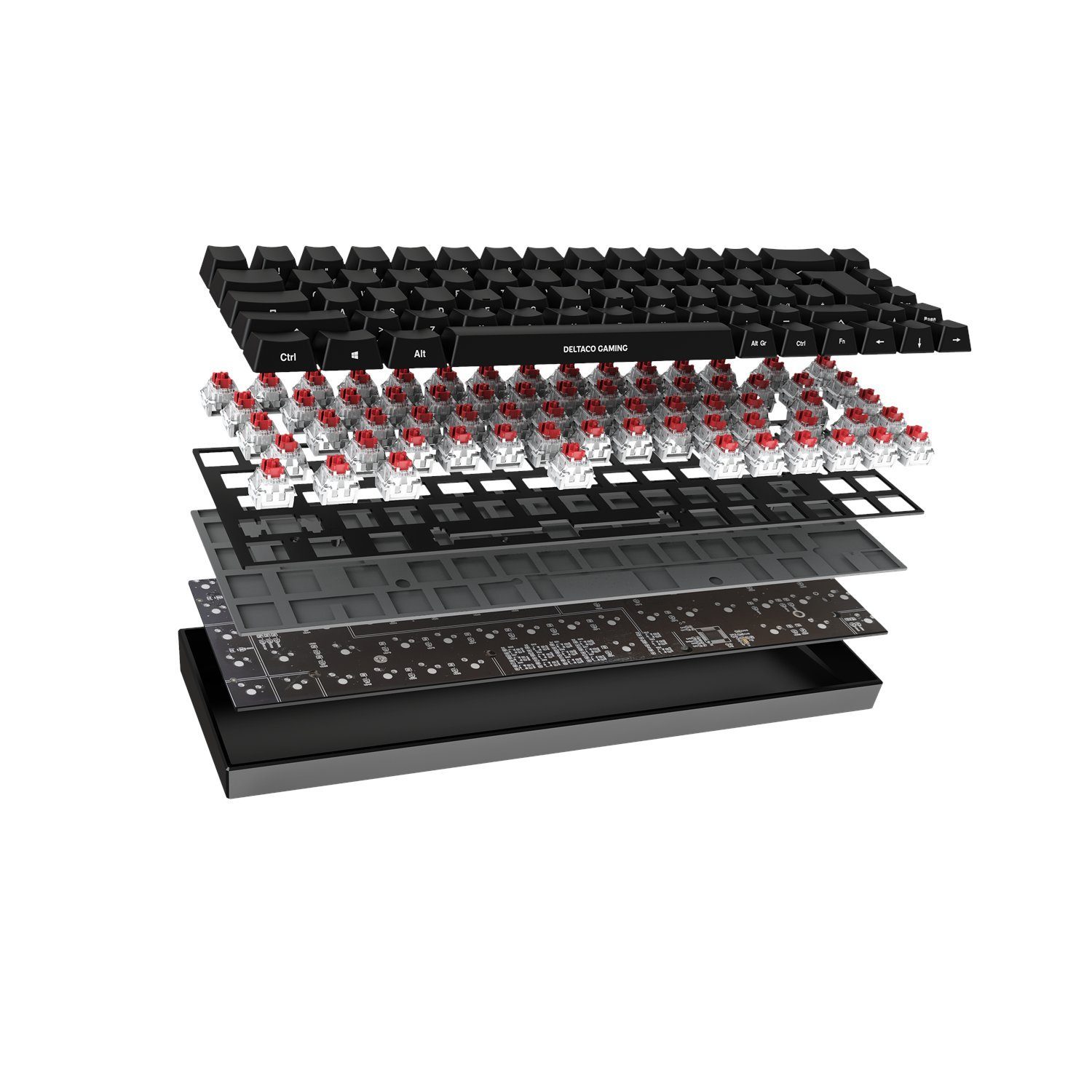 Gaming Herstellergarantie) 5 schwarz Drahtlose Deutsches Gaming-Tastatur (inkl. DELTACO Tastatur Mechanische Layout Jahre