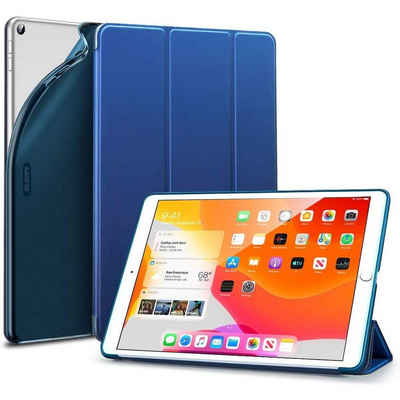 ESR Tablet-Hülle ESR Bleistift Tablet Hülle Tasche kompatibel mit iPad 10.2 2019 Etui Faltbar Smart Sleep Funktion Schutzhülle Blau