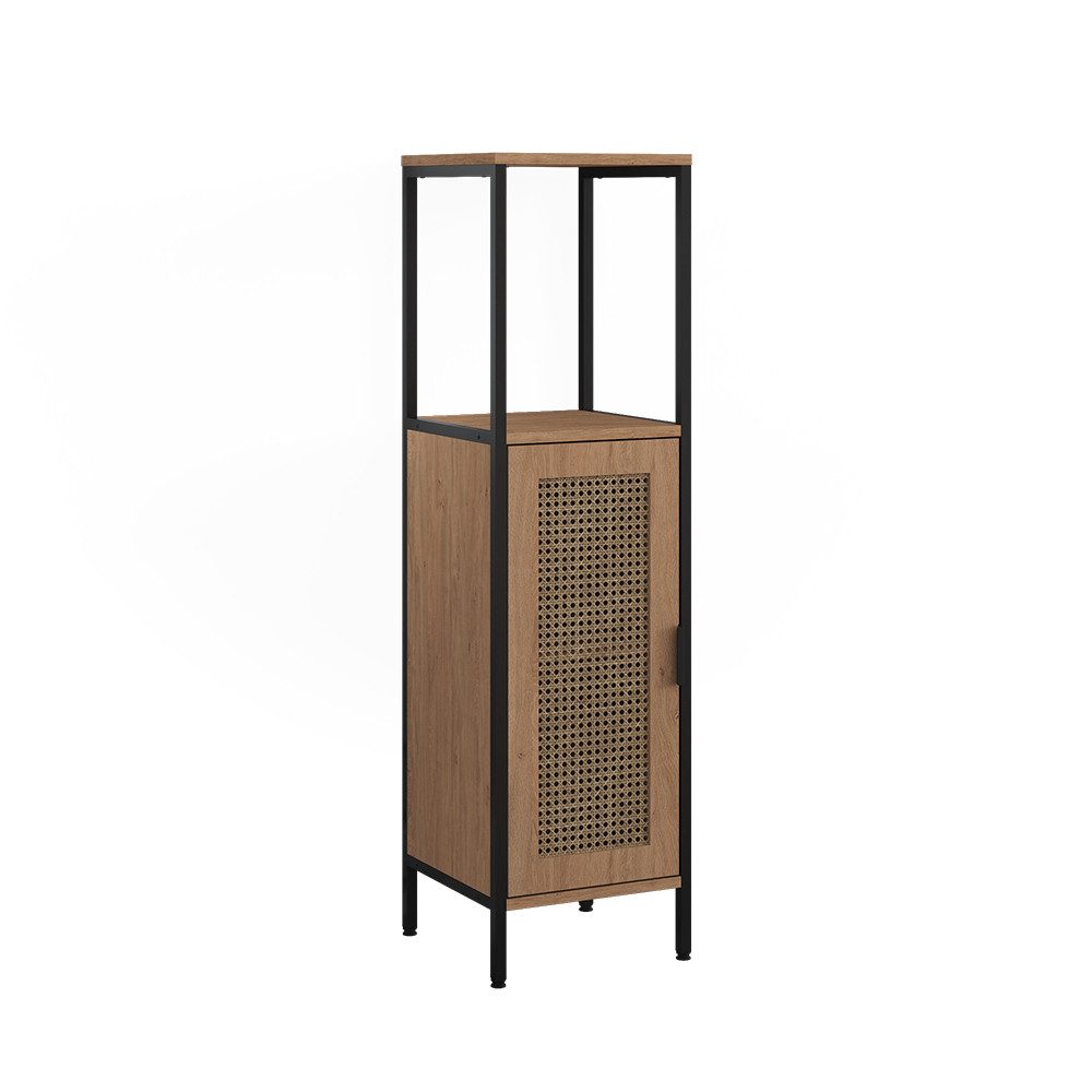 Vicco Midischrank Linara, Eiche/Schwarz, 30 x 110 cm