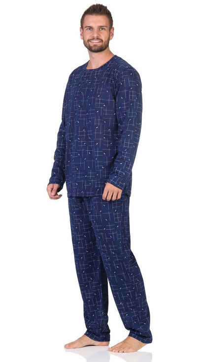 EloModa Pyjama Herren Pyjama Schlafanzug einem Oberteil und einer Hose, Gr. M L XL (2 tlg)