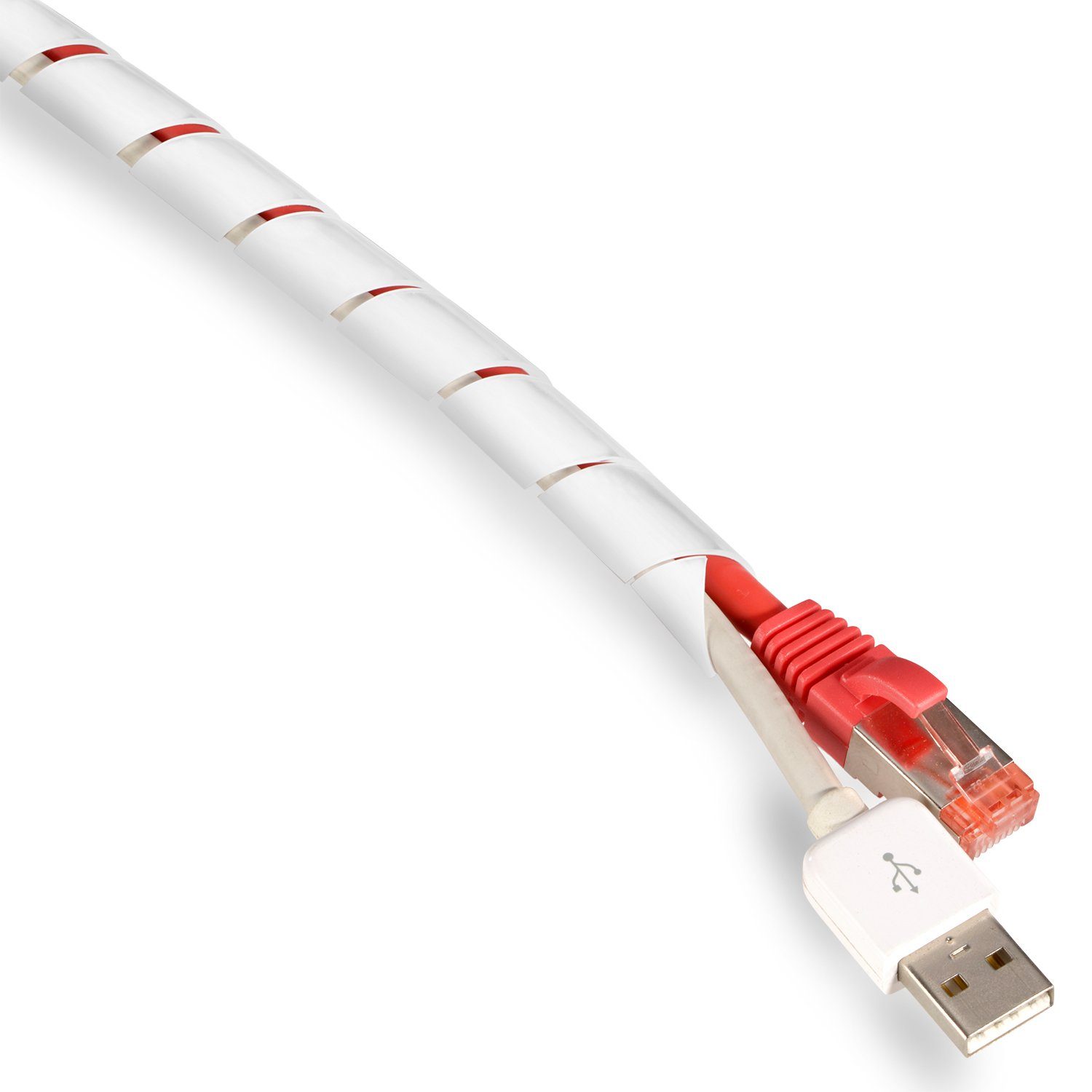 TPFNet Kabelkanal (1-St., Spiral-Kabelschlauch - Kabelorganizer - Kabelmanagementsystem), unterschiedliche Durchmesser und Farben - Zuschneidbar - 10m