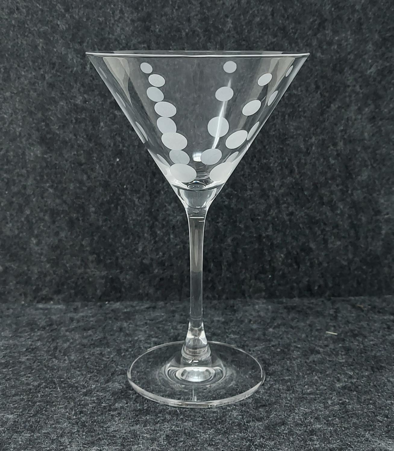 Creative Tops Martiniglas, Glas, Spülmaschinengeeignet, Transparent, Motiv: Punkte, Höhe: 18.5cm