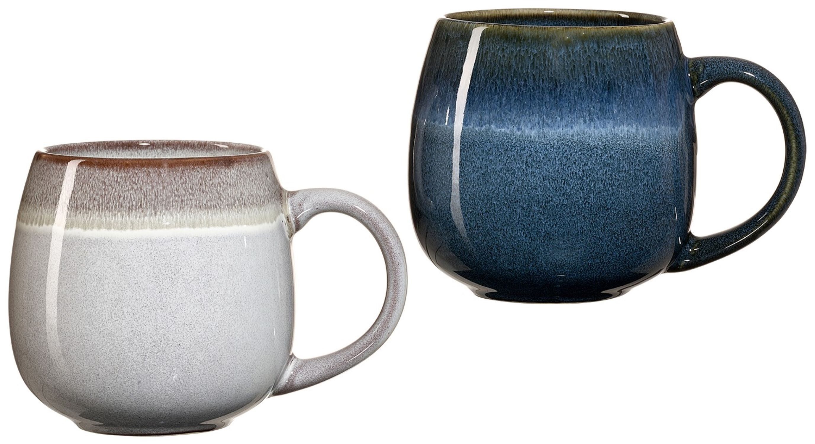 Ritzenhoff & Breker Becher Lagom, 2-tlg., Steingut, 2-teilig, Reaktivglasur, jedes Stück ein Unikat, 475 ml