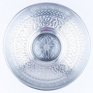 Marrakesch Orient & Mediterran Interior Dekoschale Servierschale Embla Silber 29cm, Dekoschale, Schale, Aufbewahrung (1 St), Handarbeit