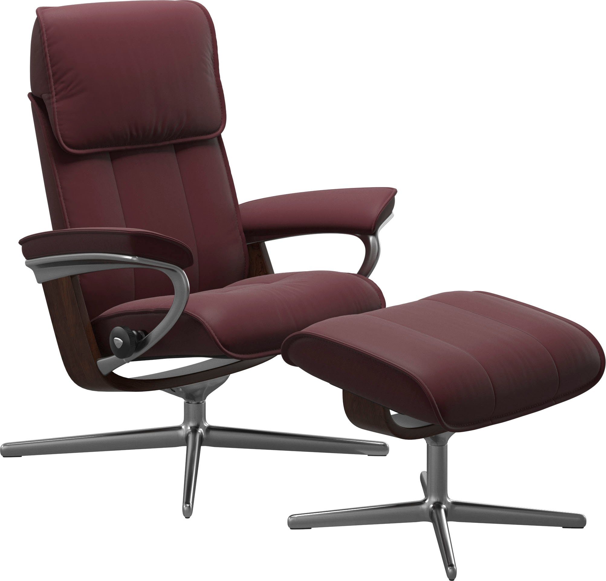 Stressless® Fußhocker Admiral, mit Cross Base, Größe M & L, Holzakzent Braun