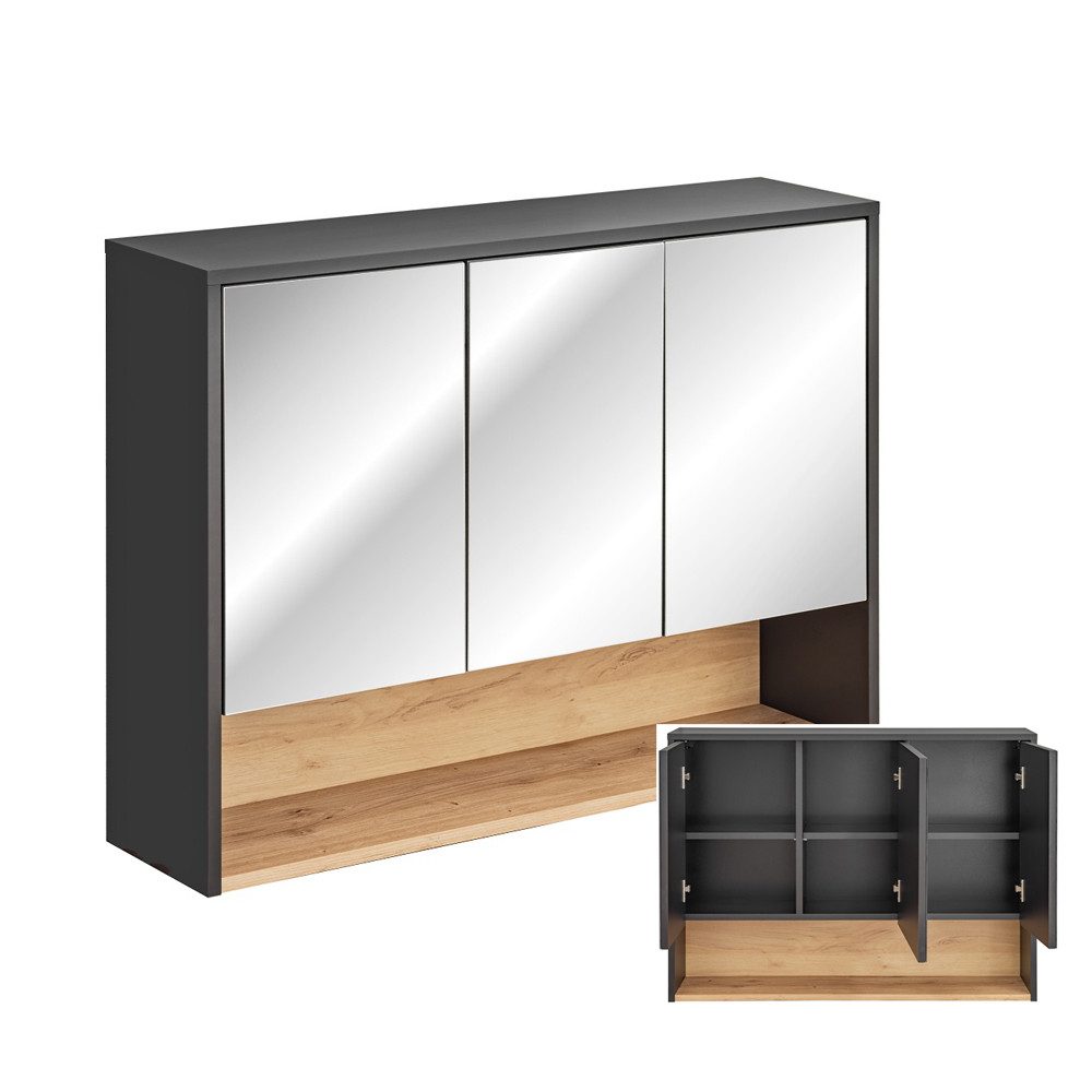 Lomadox Spiegelschrank BOLOGNA-56 100 cm in günstig online kaufen