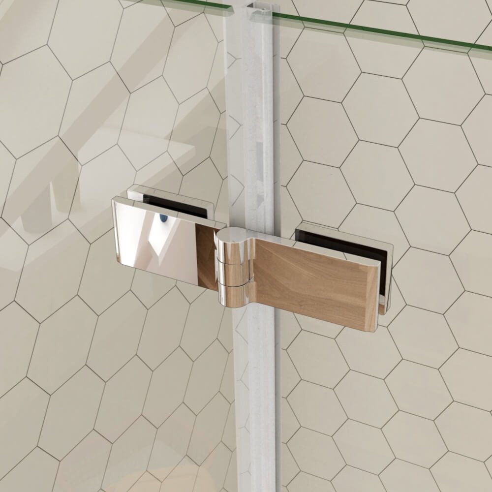 Duschparadies Dusch-Falttür 195cm Scharniertür Drehtür Duschkabine Duschtür Mit Stabilstange, 80x185 cm, Einscheibensicherheitsglas,Sicherheitsglas, beidseitig montierbar