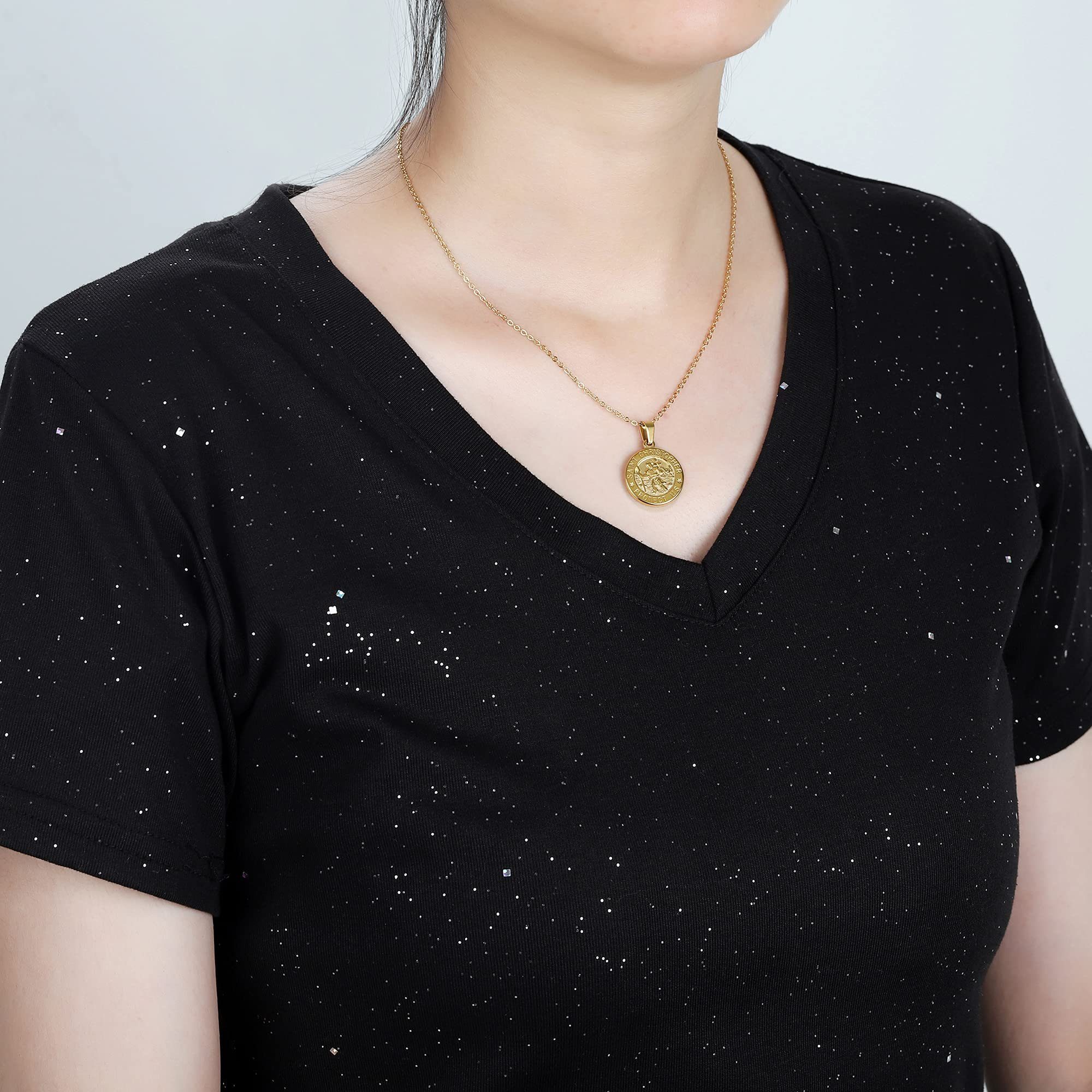 Kim Johanson Kette mit Anhänger Heiliger Sankt Christopherus, aus Edelstahl – Bild 5 von 5