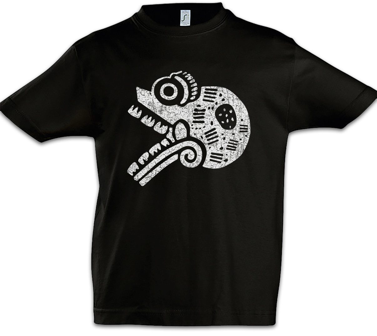 Print-Shirt Aztec Skull Kinder T-Shirt Aztecs Empire Tattoo American Indians Tribe