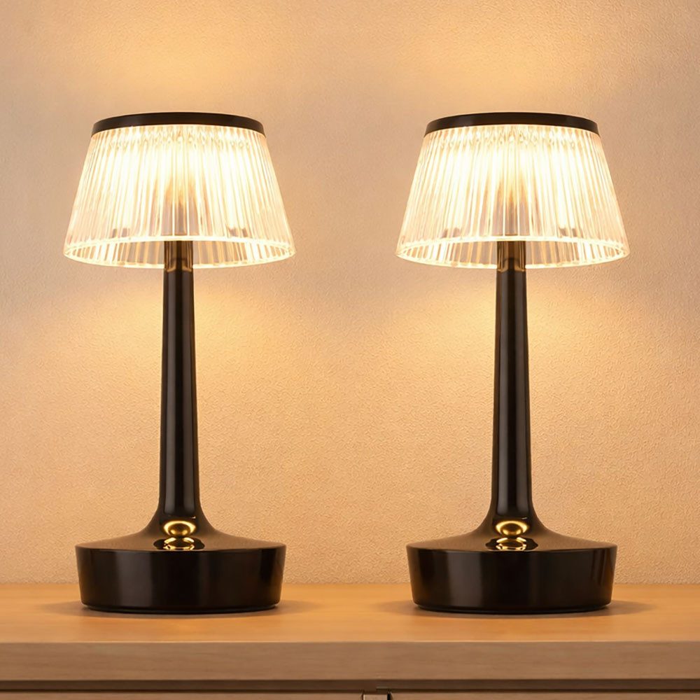 GLOBO LIGHTING LED Tischleuchte, LED-Leuchtmittel fest verbaut, Kaltweiß, Warmweiß, Neutralweiß, Tageslichtweiß, Farbwechsel, 2x Tischlampe Nachttischlampe LED Schlafzimmerlampe Dimmbar