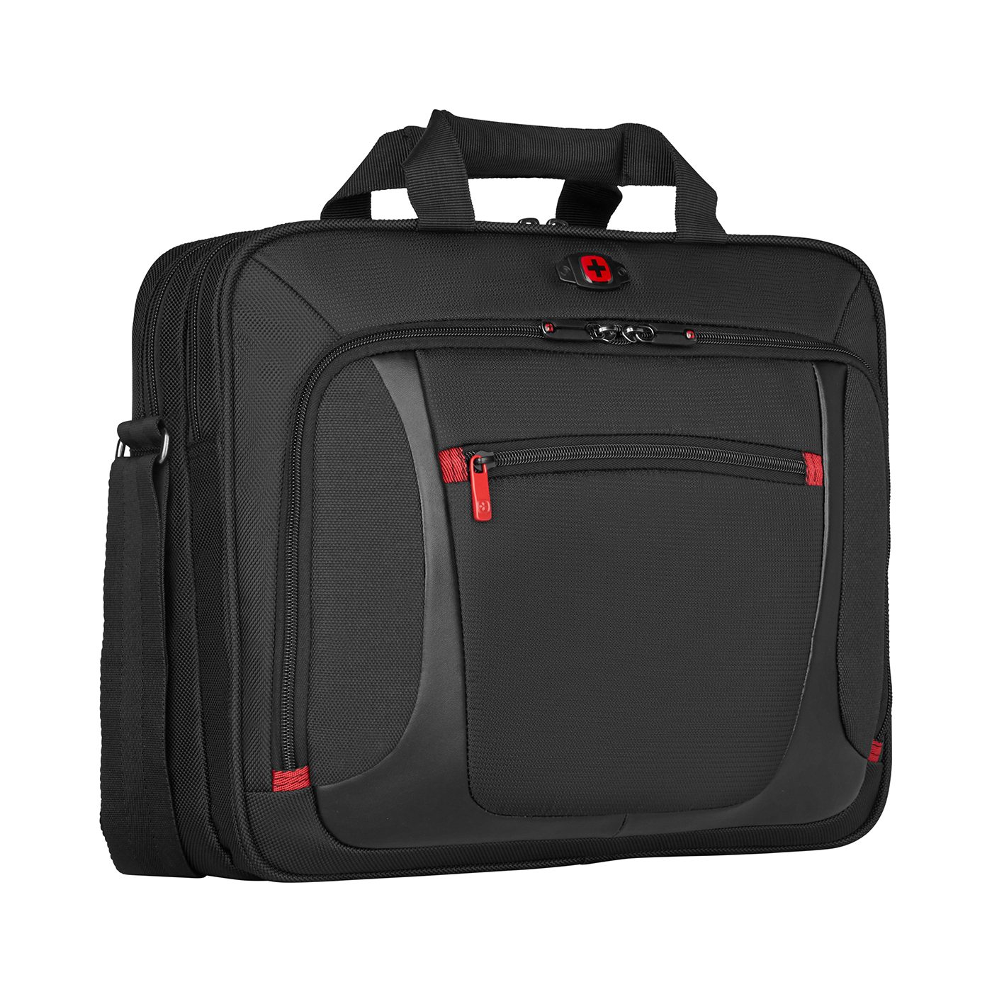 Wenger Laptoptasche Sensor 16 Zoll Laptop-Aktentasche mit Tablet-Fach, schwarz, Gepolstertes Laptop-Fach mit Anti-Kratz-Futter