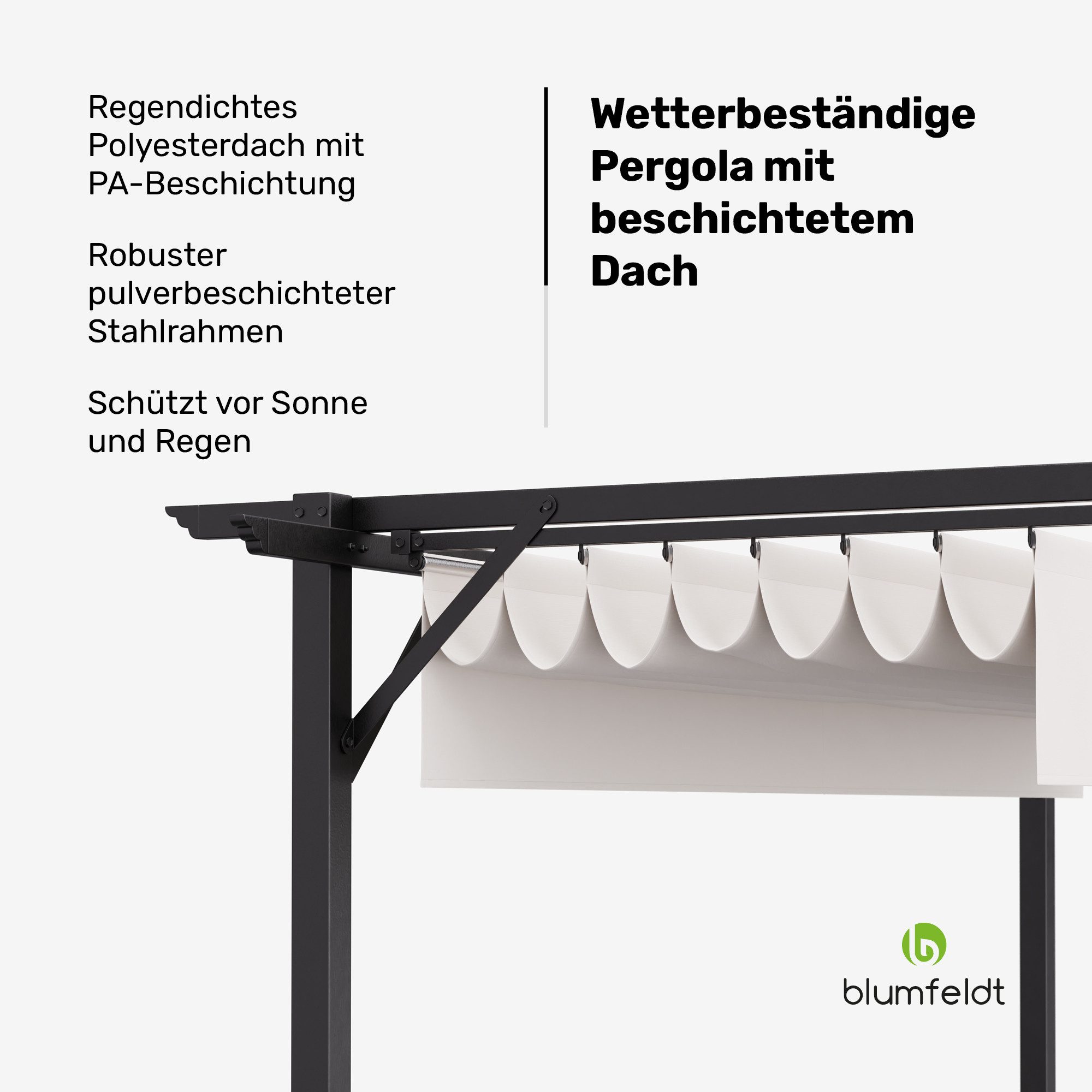 blumfeldt Pavillon Pantheon Robust, (Set), Pergola 3x4m pulverbeschichtet wetterfest Garten