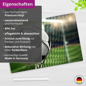 cover-your-desk.de Schreibtischunterlage für Kinder aus premium Vinyl - Fußball im Tor - Made in Germany, (1 tlg)