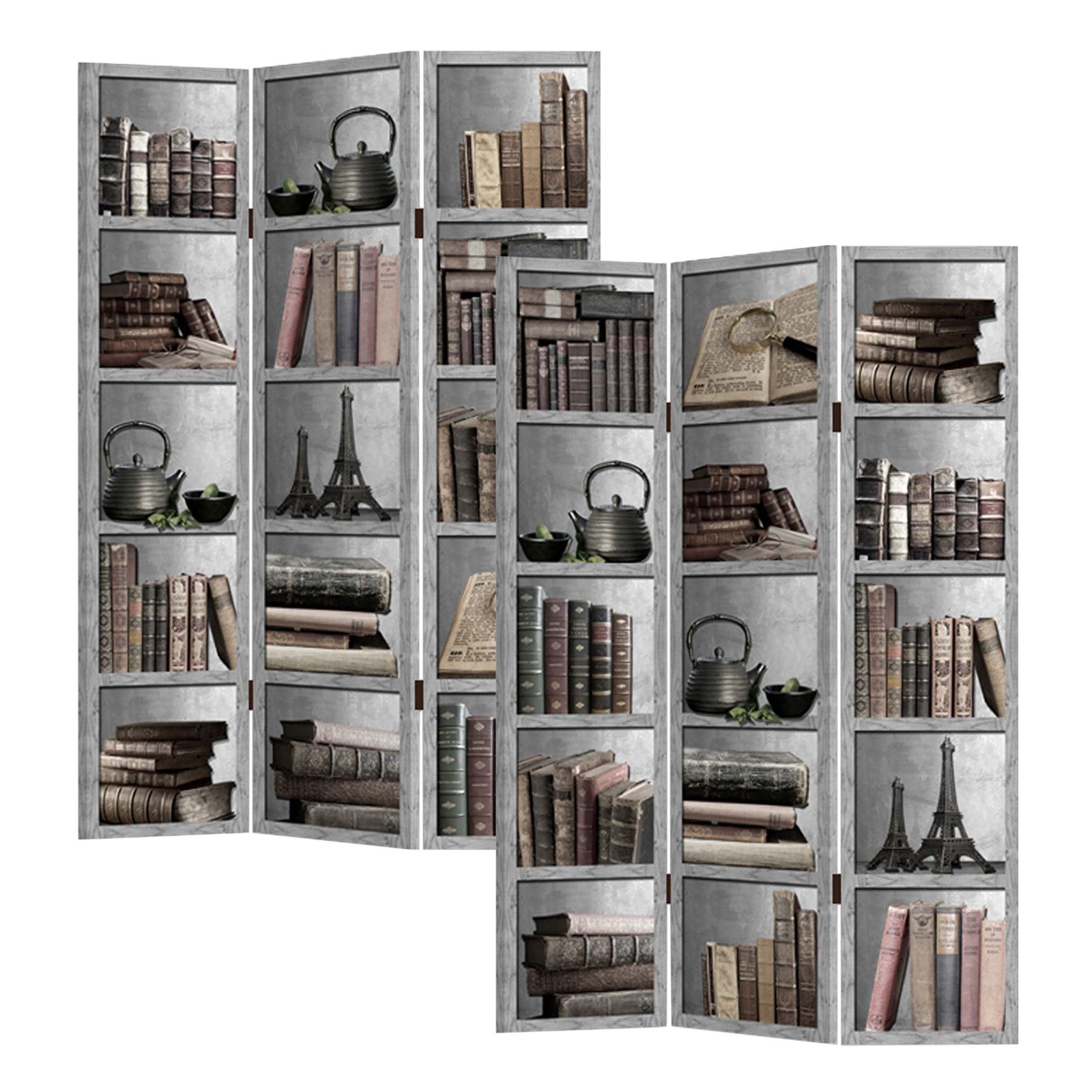 HTI-Line Paravent Paravent Bücherregal (Stück, 1 St., 1 Paravent), Raumteiler Sichtschutz Trennwand