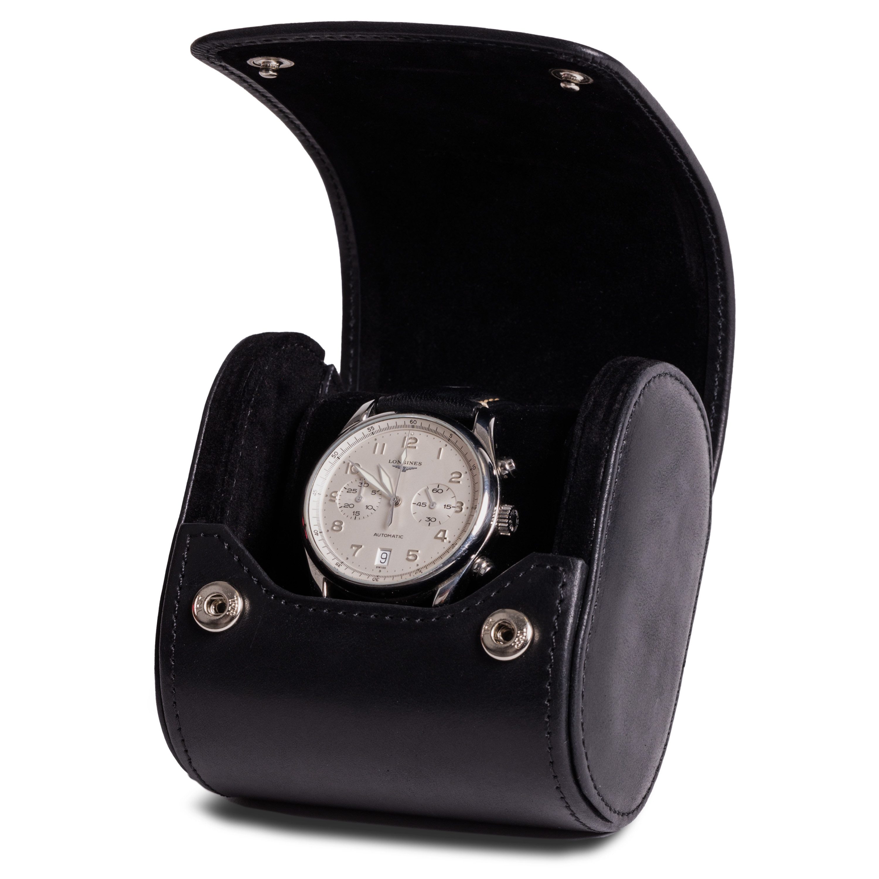 Gentlemen's Uhrenbox Echtleder Watchbox - mit weichem Innenfutter, 100% handgefertigt, ideal auch als Geschenk