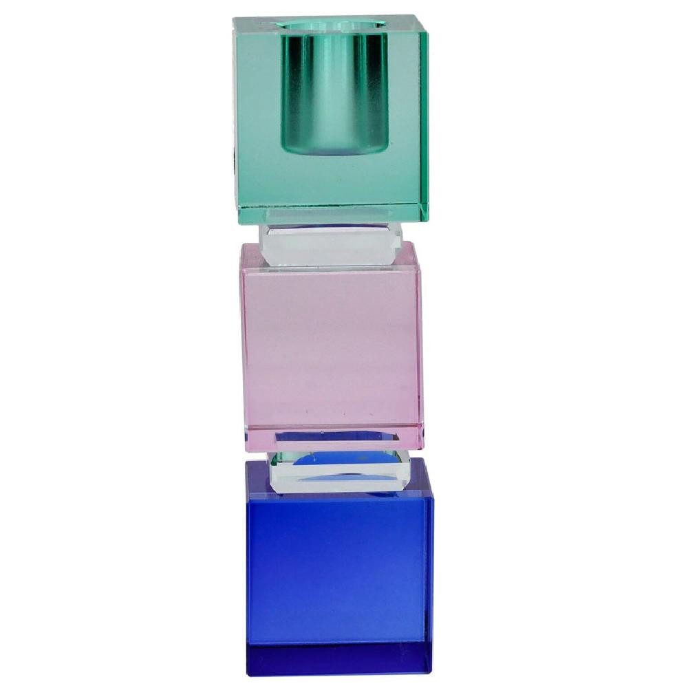 Giftcompany Kerzenhalter Kerzenhalter Sari Eckig Blau Rosa Grün (13,8cm) – Bild 2 von 5