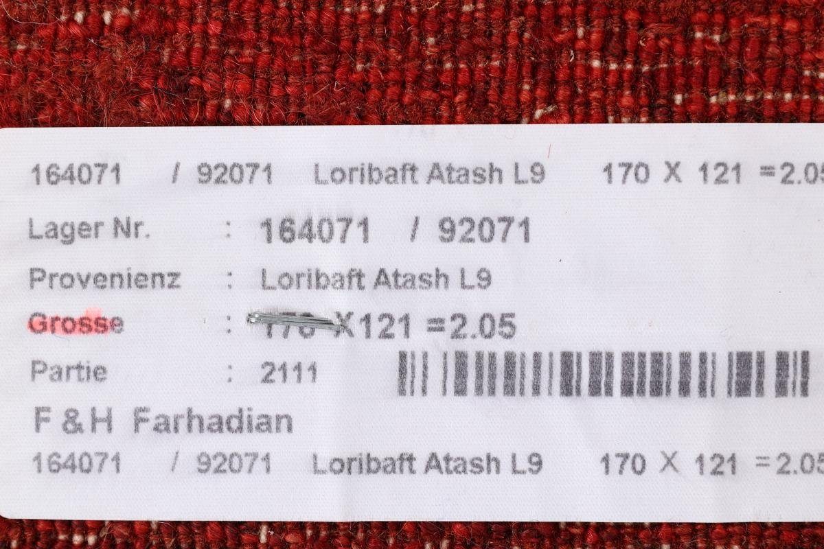 Orientteppich Perser Gabbeh Loribaft Atash 12 mm Trading, Nain Höhe: rechteckig, 120x169 Handgeknüpfter Moderner