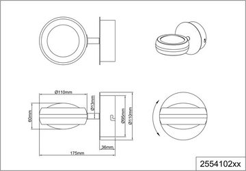 TRIO Leuchten LED Wandleuchte VISTA, CCT - über Fernbedienung, Dimmfunktion, Farbwechsel, Leuchtdauer einstellbar, Memoryfunktion, Smart Home, Timerfunktion, mehrere Helligkeitsstufen, LED fest integriert, Farbwechsler, WiZ Smarthome Wandleuchte App Steuerung