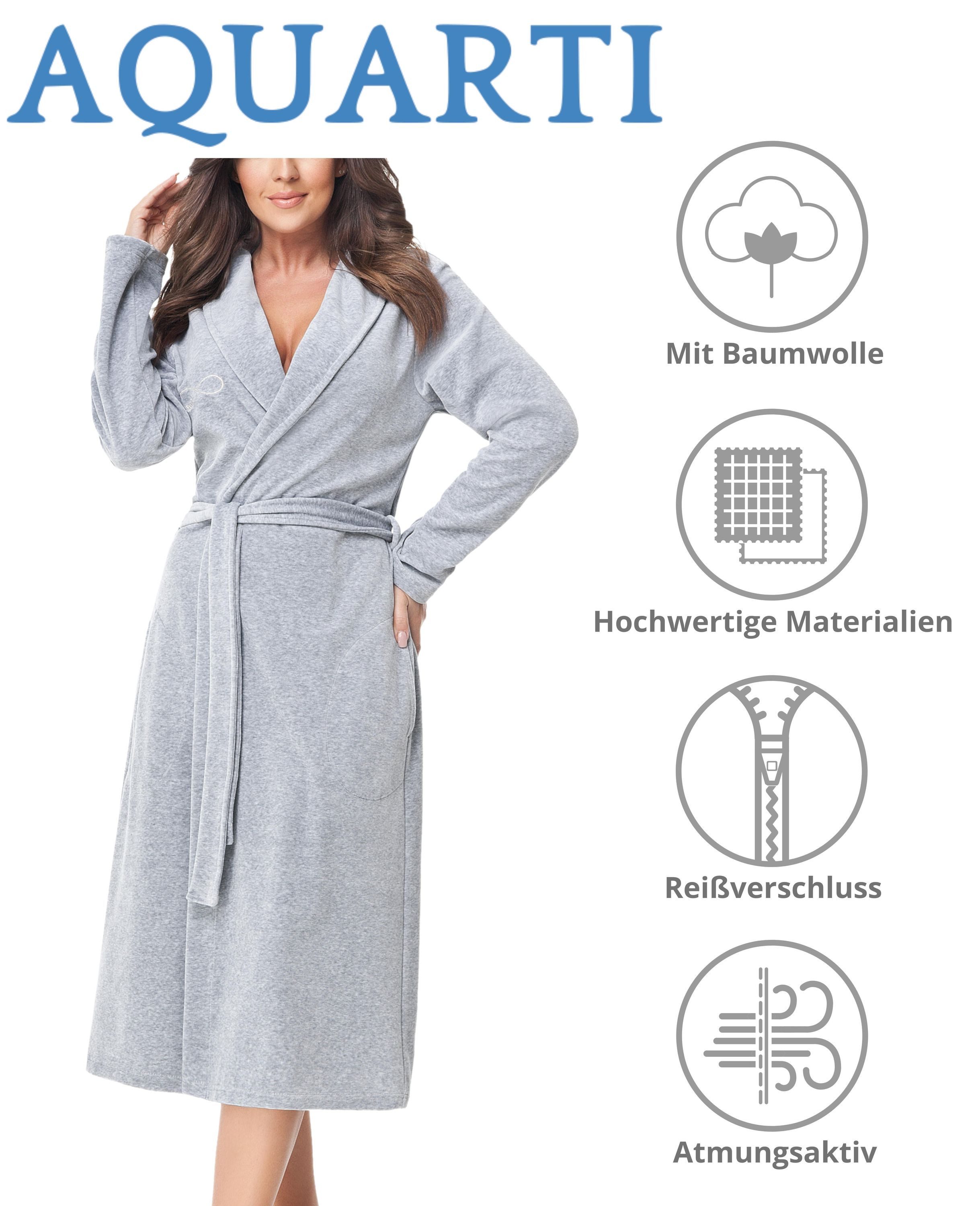 Aquarti Damenbademantel Aquarti Damen Morgenmantel aus Velours Bademantel m günstig online kaufen