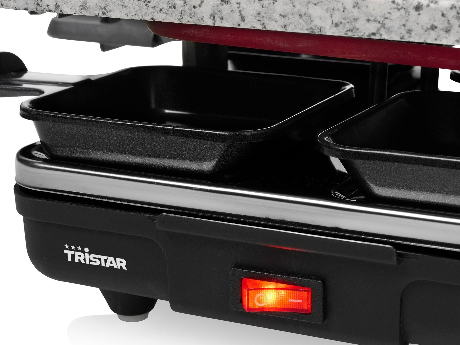 Tristar Raclette, 600 Mini Personen, Camping für Tischgrill W, Steingrill Gerät geeignet 2-4