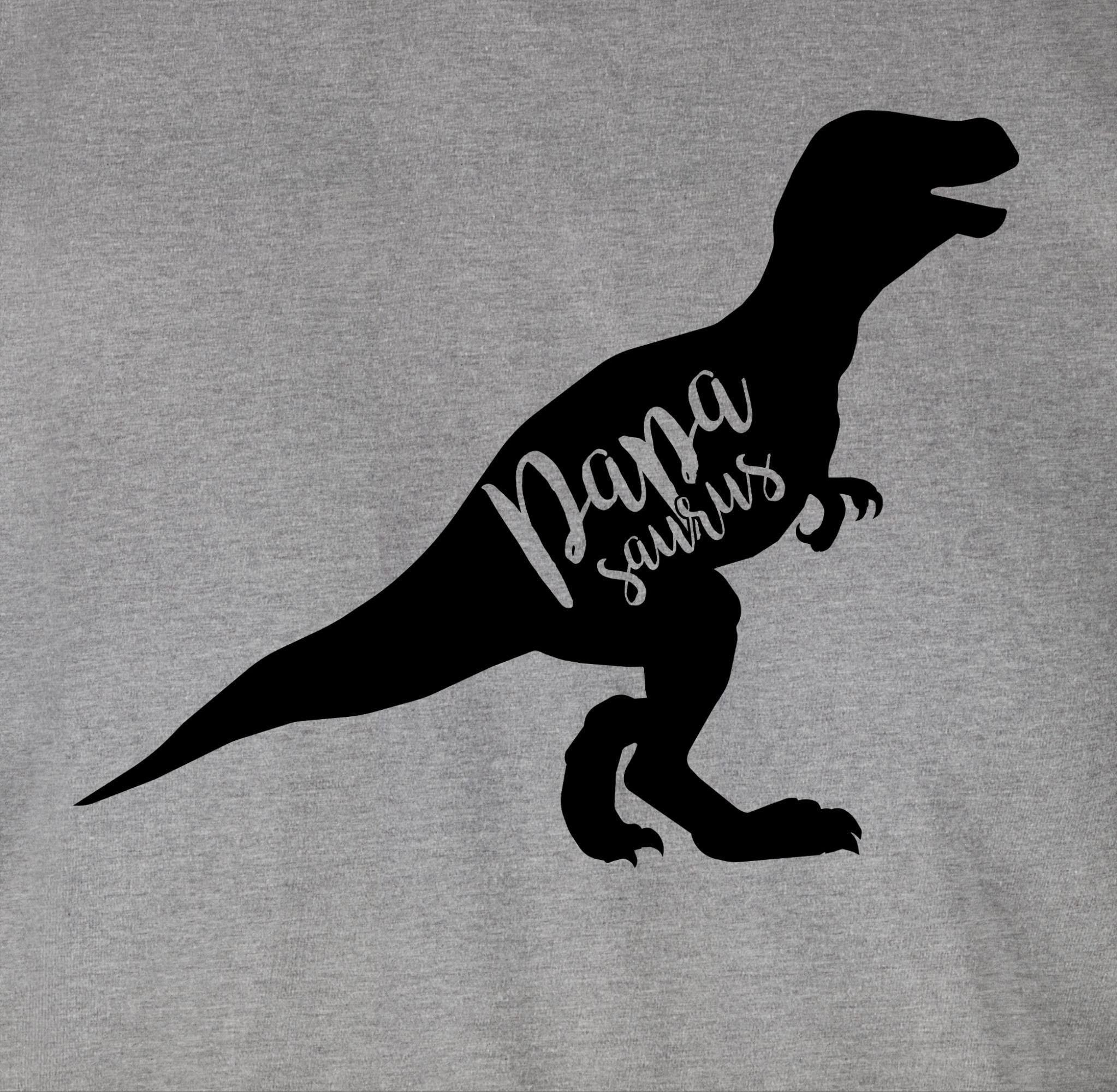 meliert Geschenk T-Shirt 1 Papasaurus für Grau Shirtracer Vatertag Papa