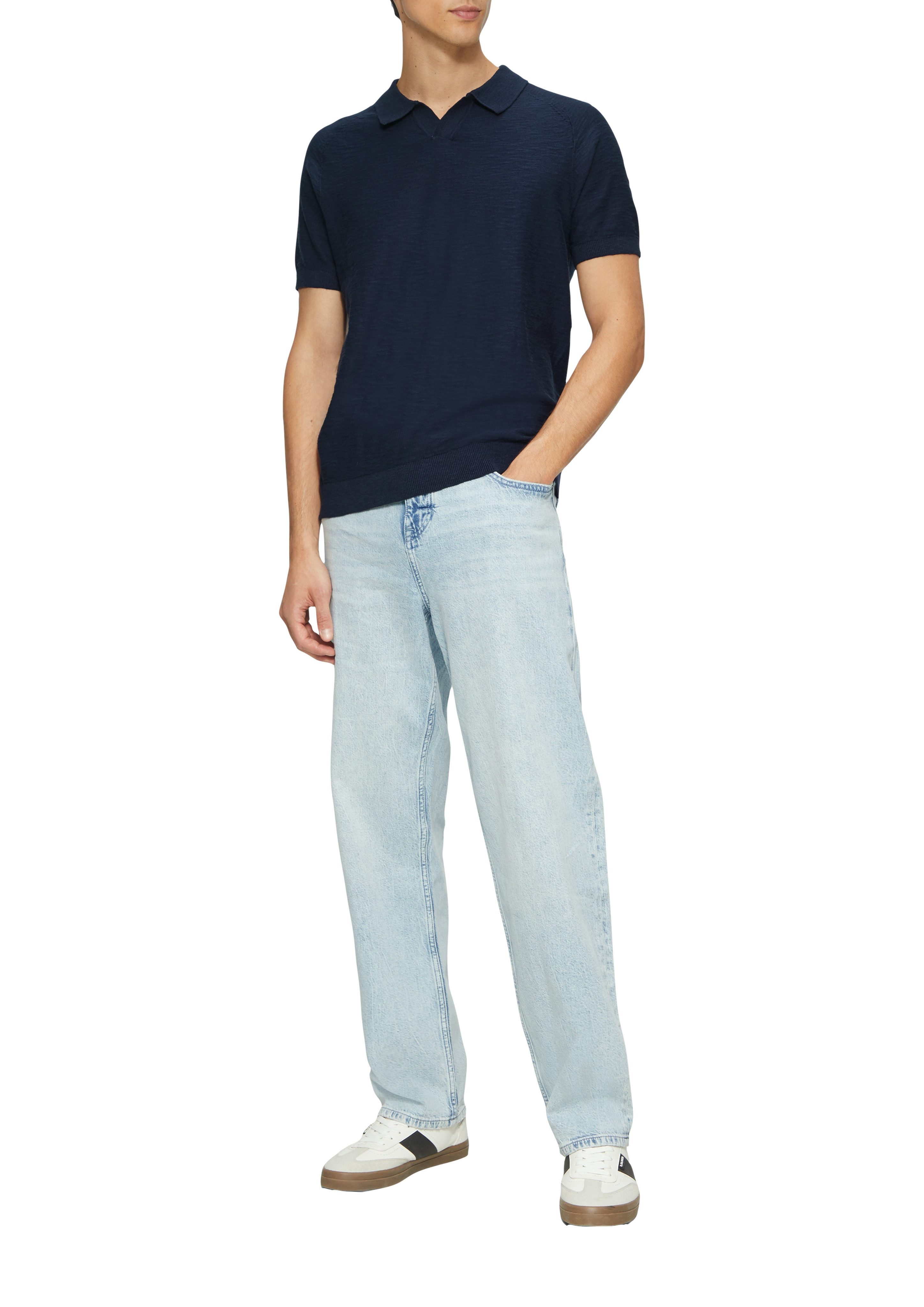 s.Oliver Poloshirt mit Strick Muster günstig online kaufen