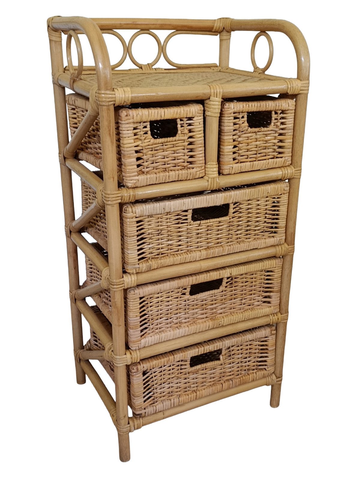 Rattani Standregal Rattanregal mit 3+2 Schüben, Korbregal mit Schub Fb. hon günstig online kaufen