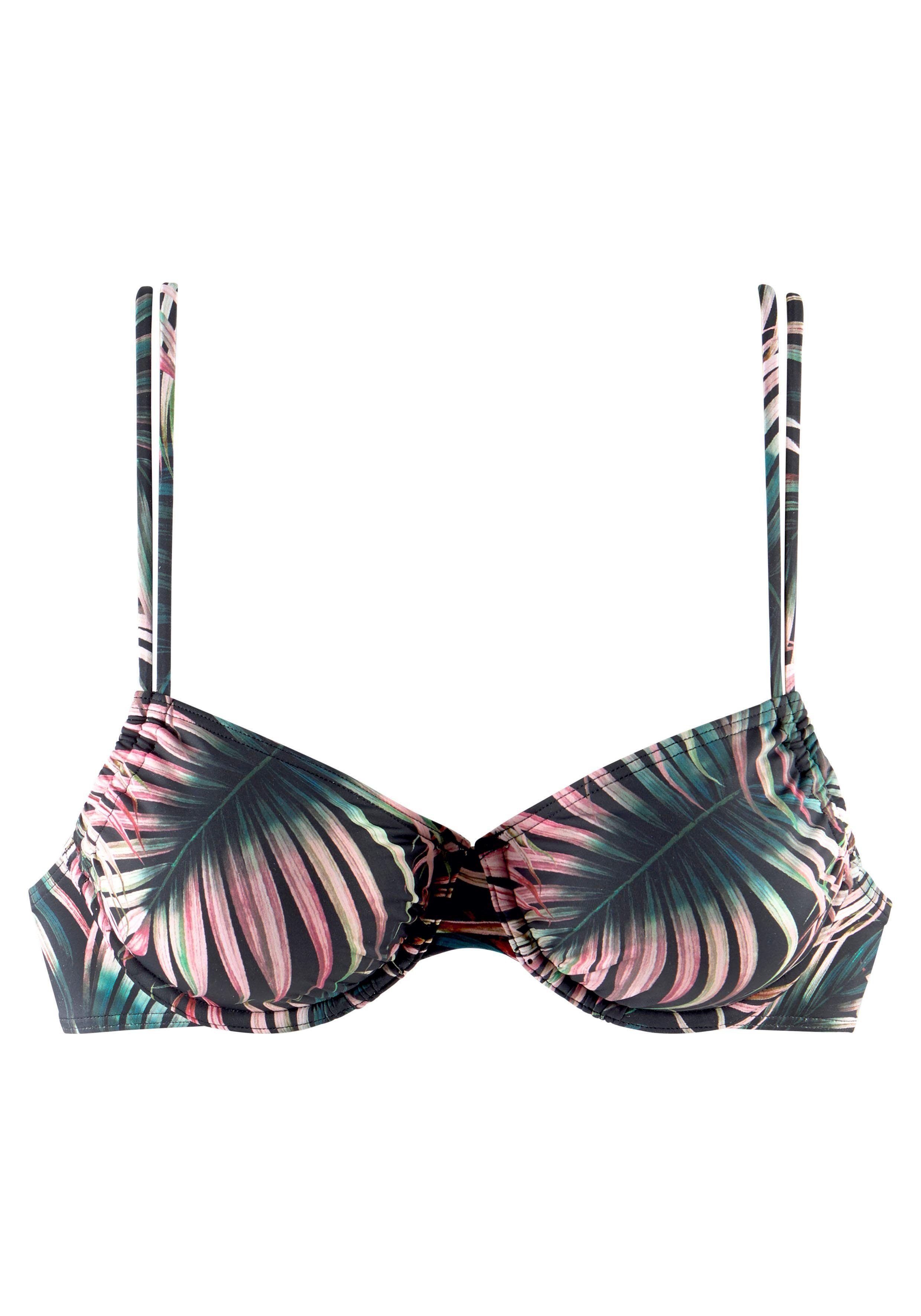LASCANA Bügel-Bikini-Top Reese, mit Palmendruck günstig online kaufen