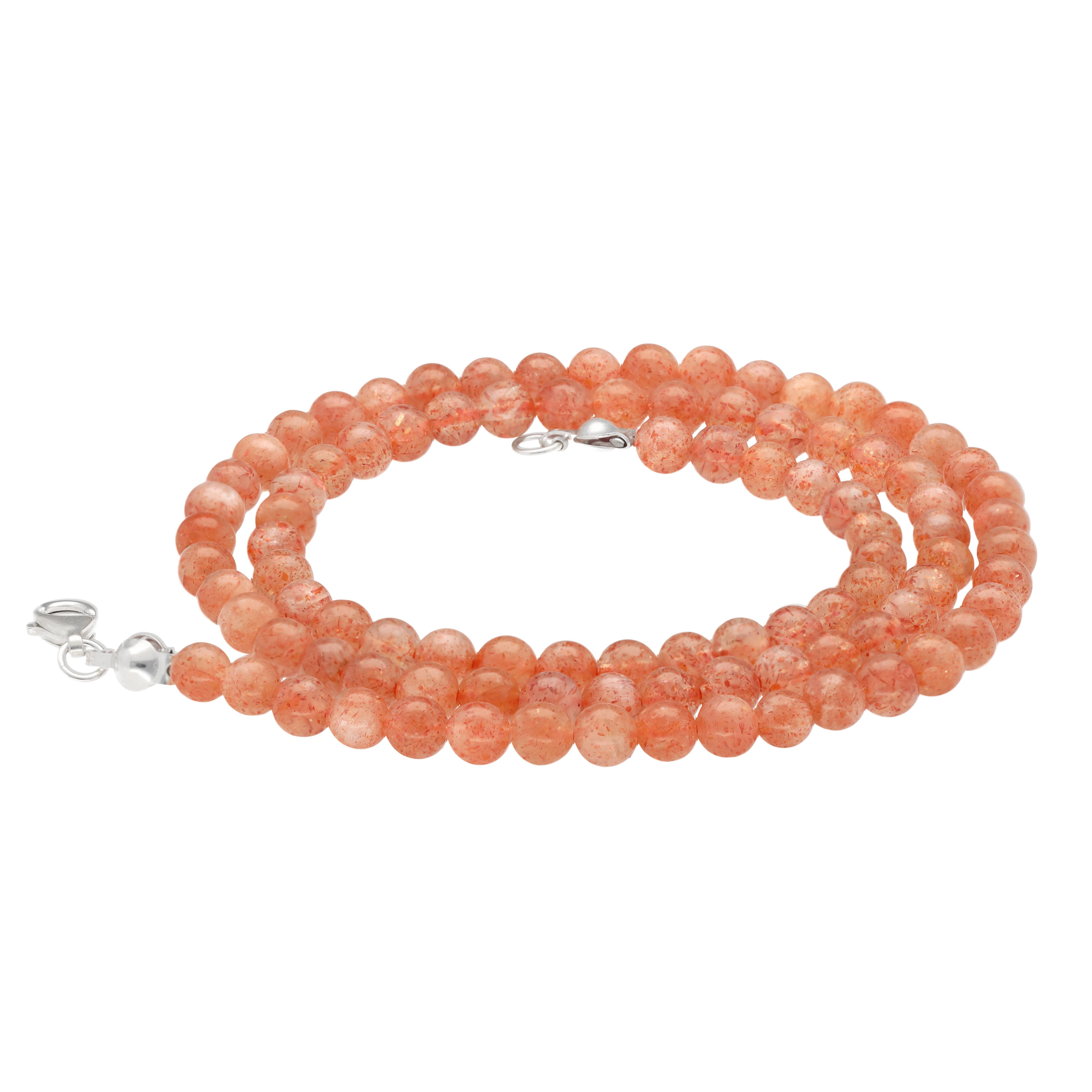 Lebensquelle Plus Kette ohne Anhänger Edelstein Kugelkette + 925 Silber Ver günstig online kaufen