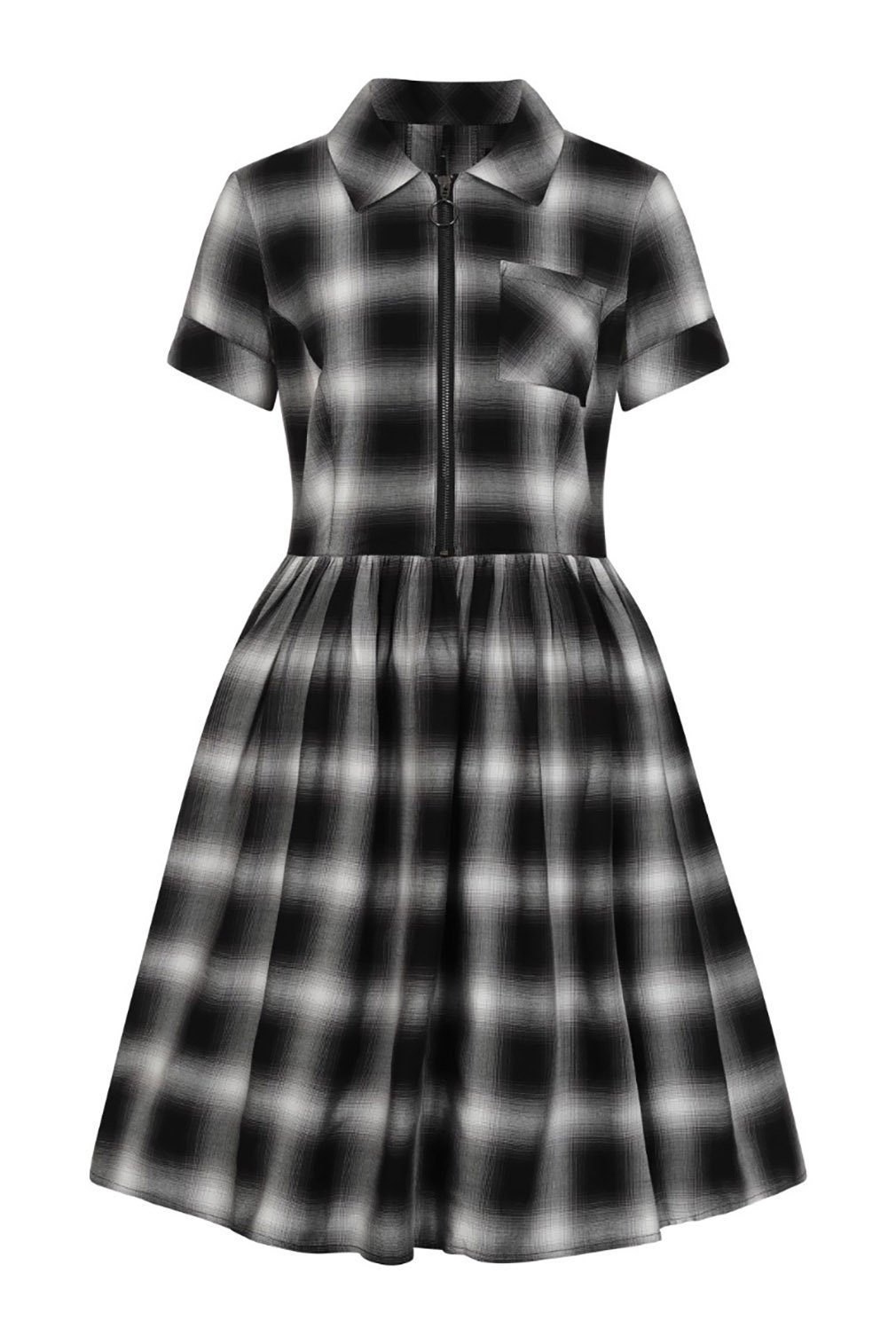 Hell Bunny A-Linien-Kleid Darlene Mid Dress Vintage Retro Kariert Hemdkleid – Bild 4 von 5