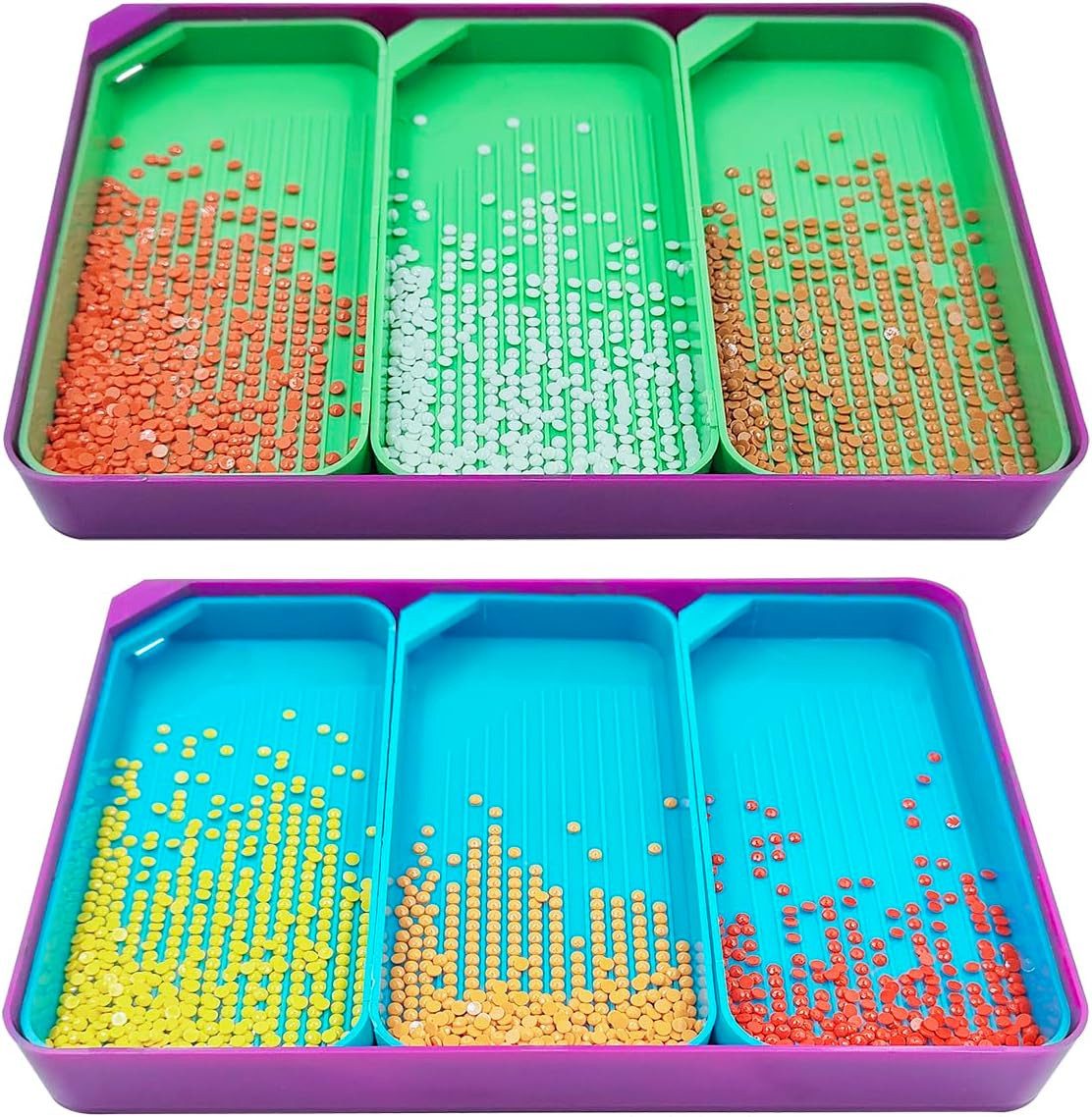 BlingBin Organizer 8 Stück Kunst-Diamant-Tablett Zubehör für Bastelarbeiten (8er Set, 8 St., 8pcs), Diamond Painting Tray Organizer für DIY Malerei Handwerk