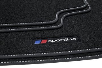 teileplus24 Auto-Fußmatten F657 Velours Fußmatten Set kompatibel mit BMW 5er E60 E61 2003-2010