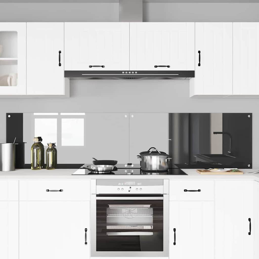 vidaXL Küchenrückwand Küchenrückwand 2 stk. Dunkelgrau 110 x 50 cm Gehärtetes Glas, (2-tlg)
