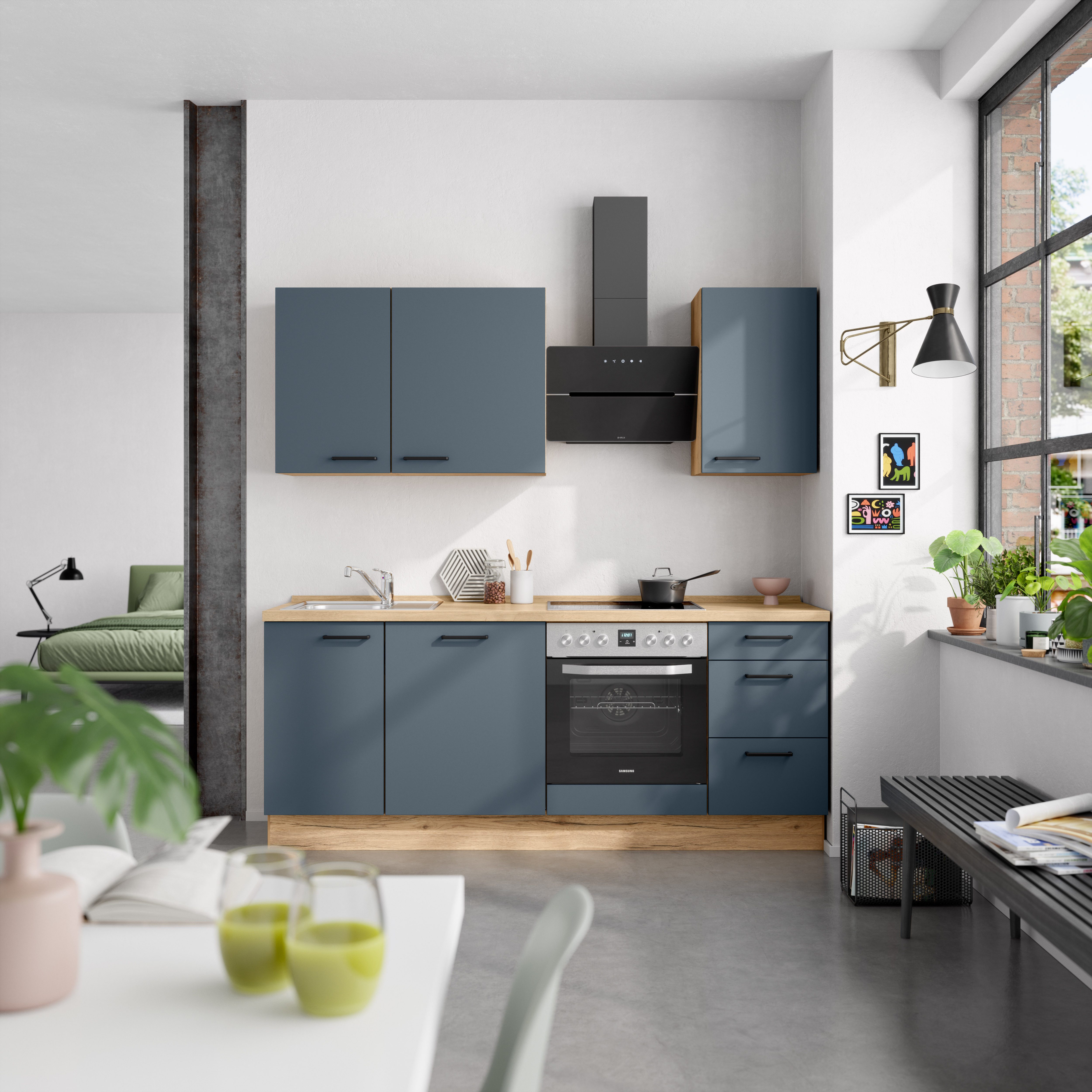 nobilia® Küchenzeile "Easytouch II", NEU: individuell anpassbar mit gratis Profi-Beratung, vormontiert, Breite 210 cm, Ausrichtung wählbar, wahlw. mit E-Geräten